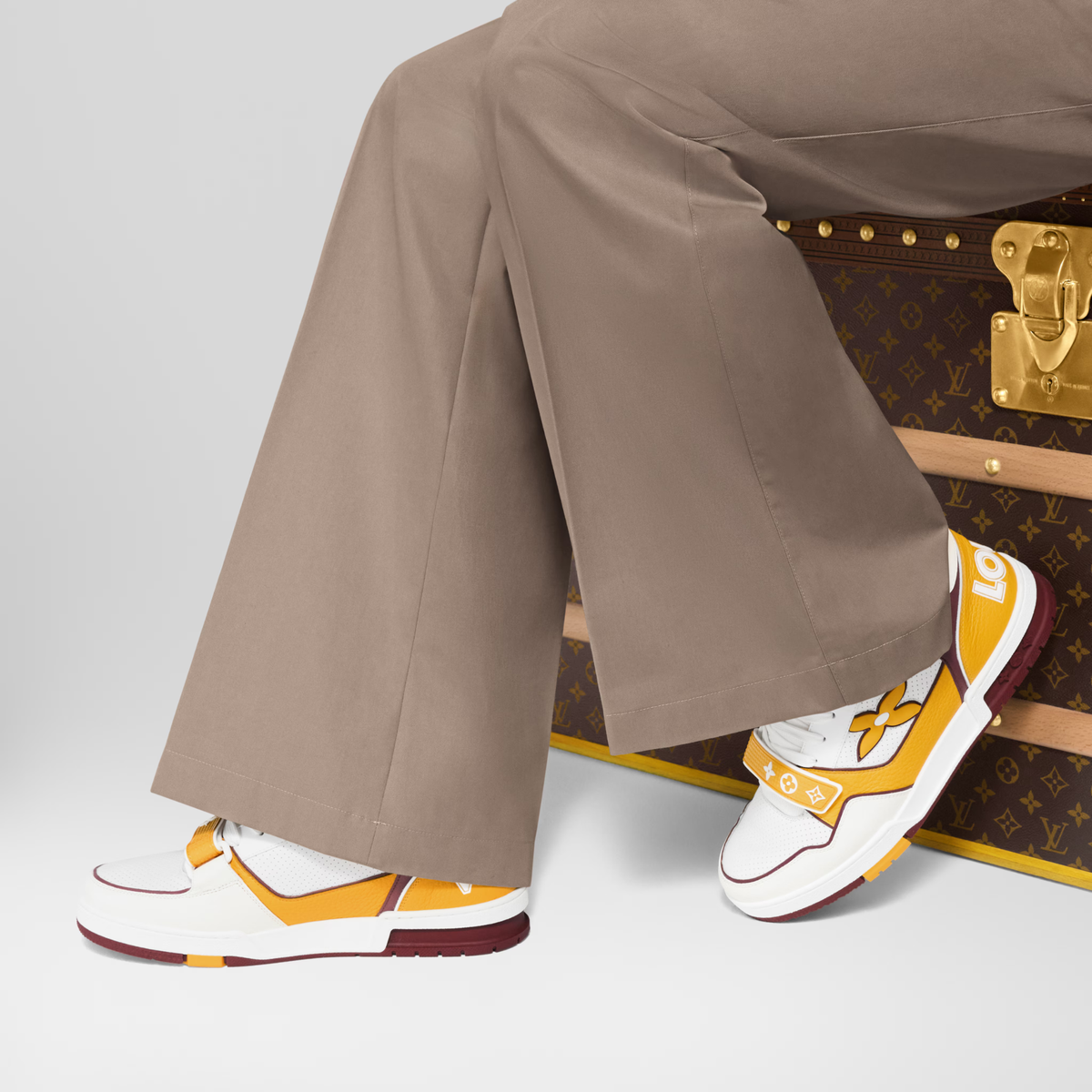 LV Trainer Sneaker | White & Orange