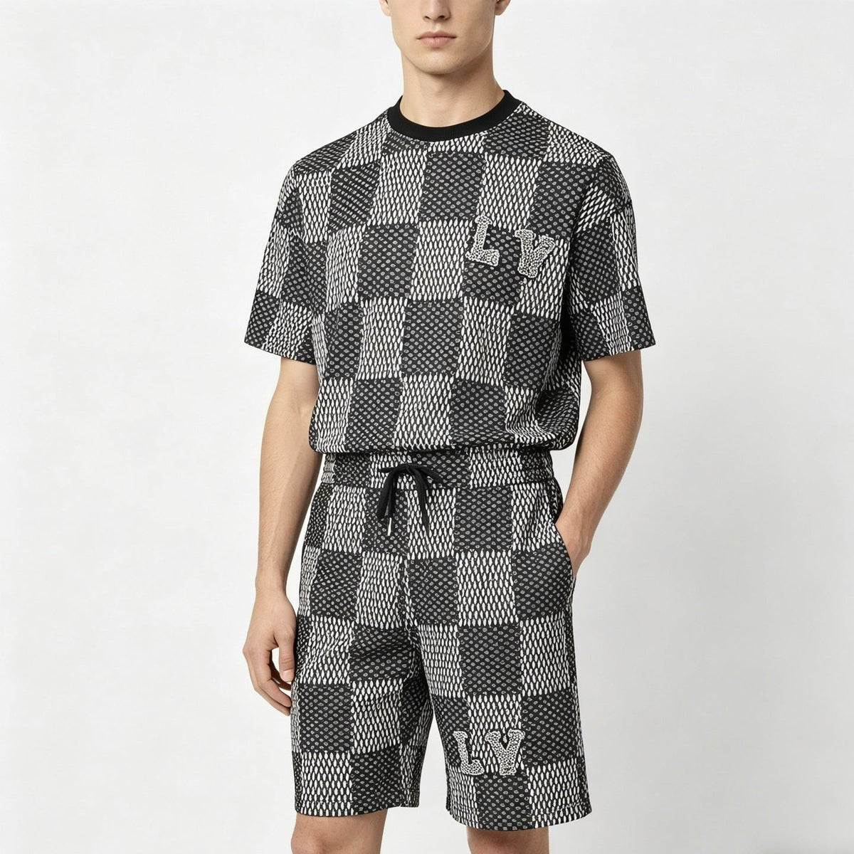 Crystal Damier Knit Ensemble