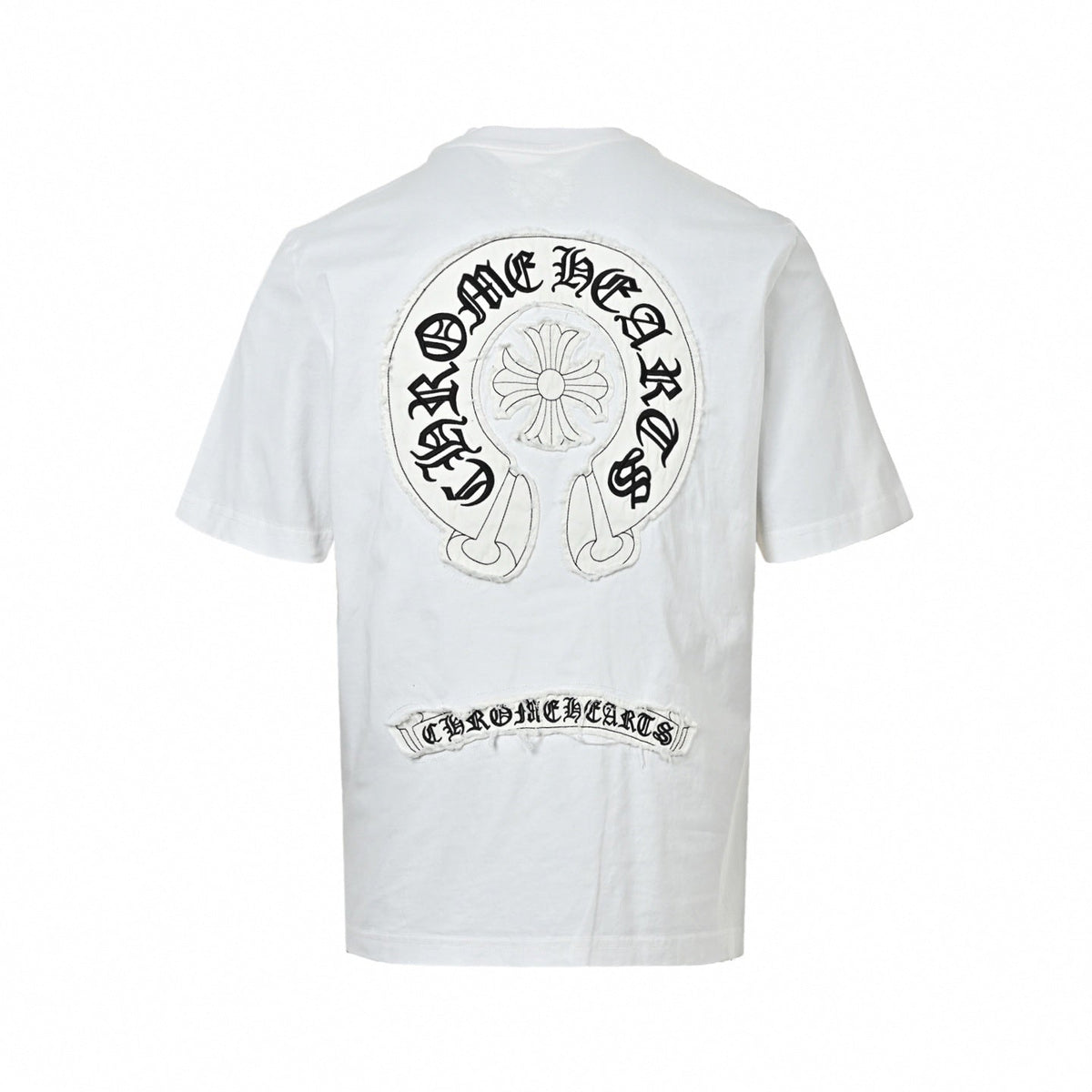 Frayed Appliqué Horseshoe T-Shirt | White
