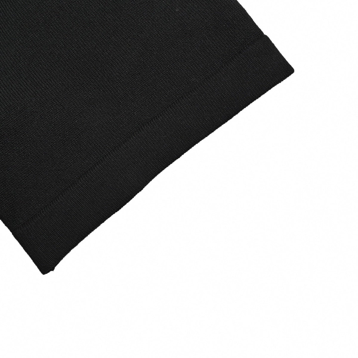Intarsia Logo Knit T-Shirt - Black