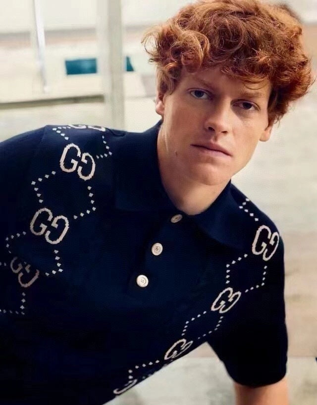 GG Diamond Chain Knit Polo