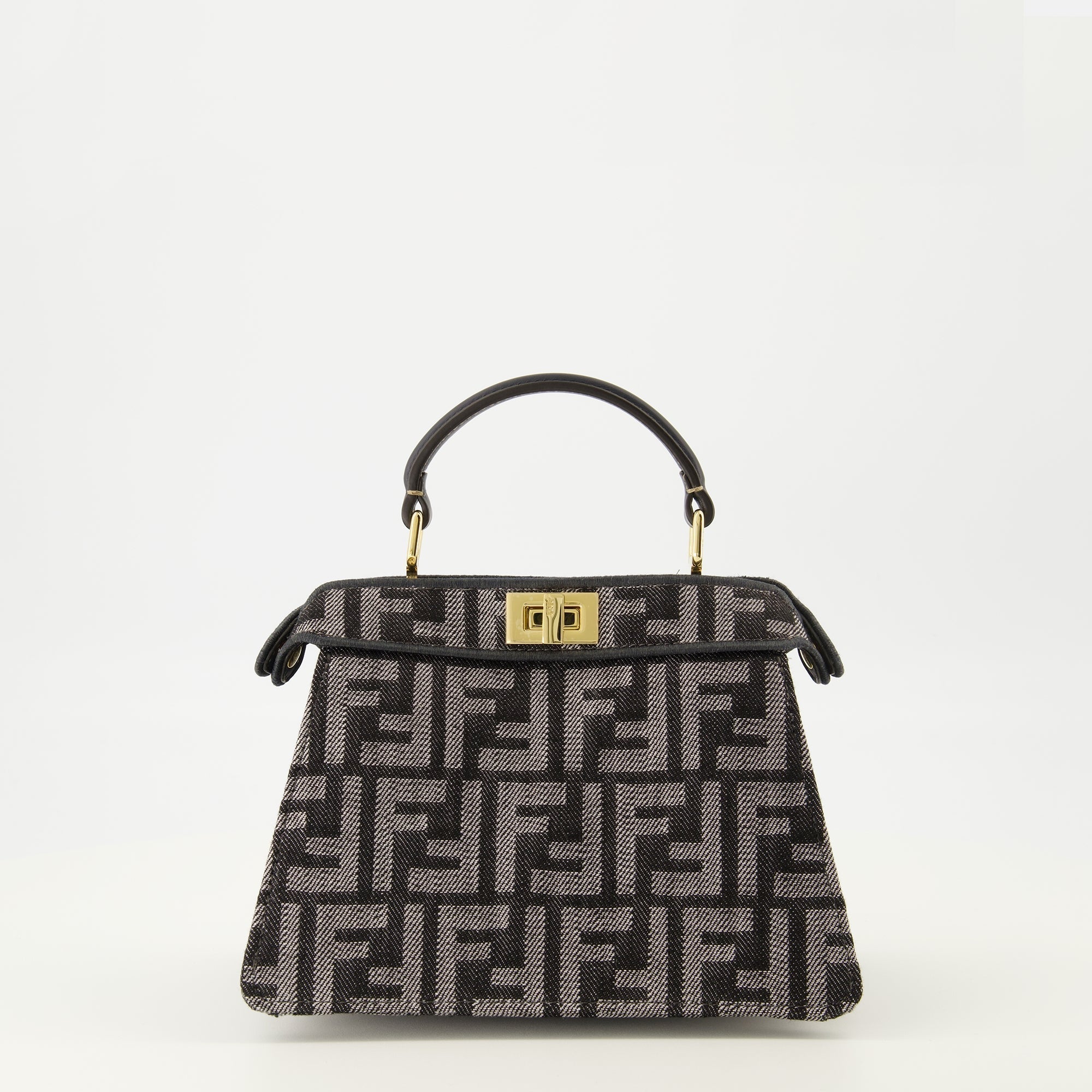 Peekabbo Nano Bag in FF Denim