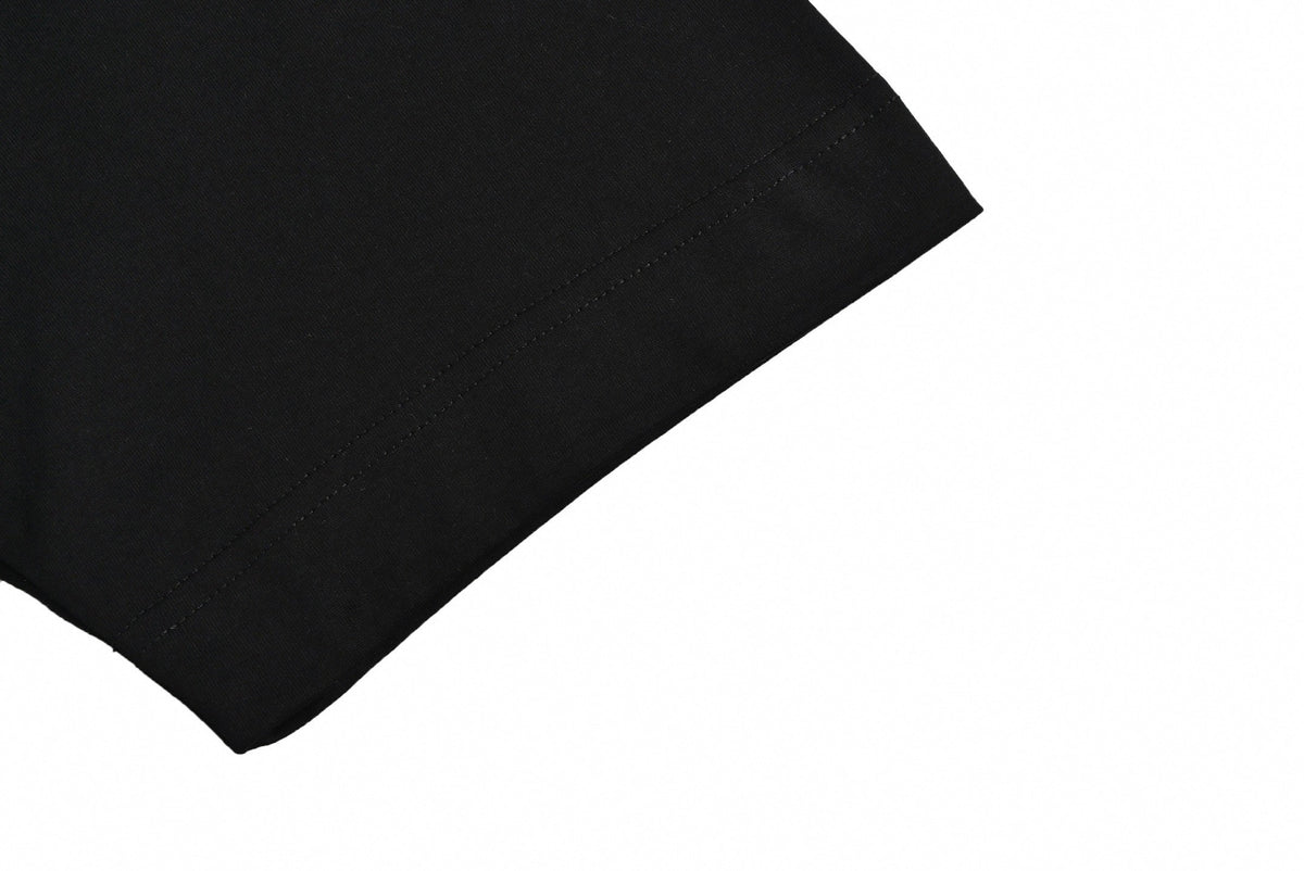 Inverted Logo & Celestial Graphic T-Shirt | Black