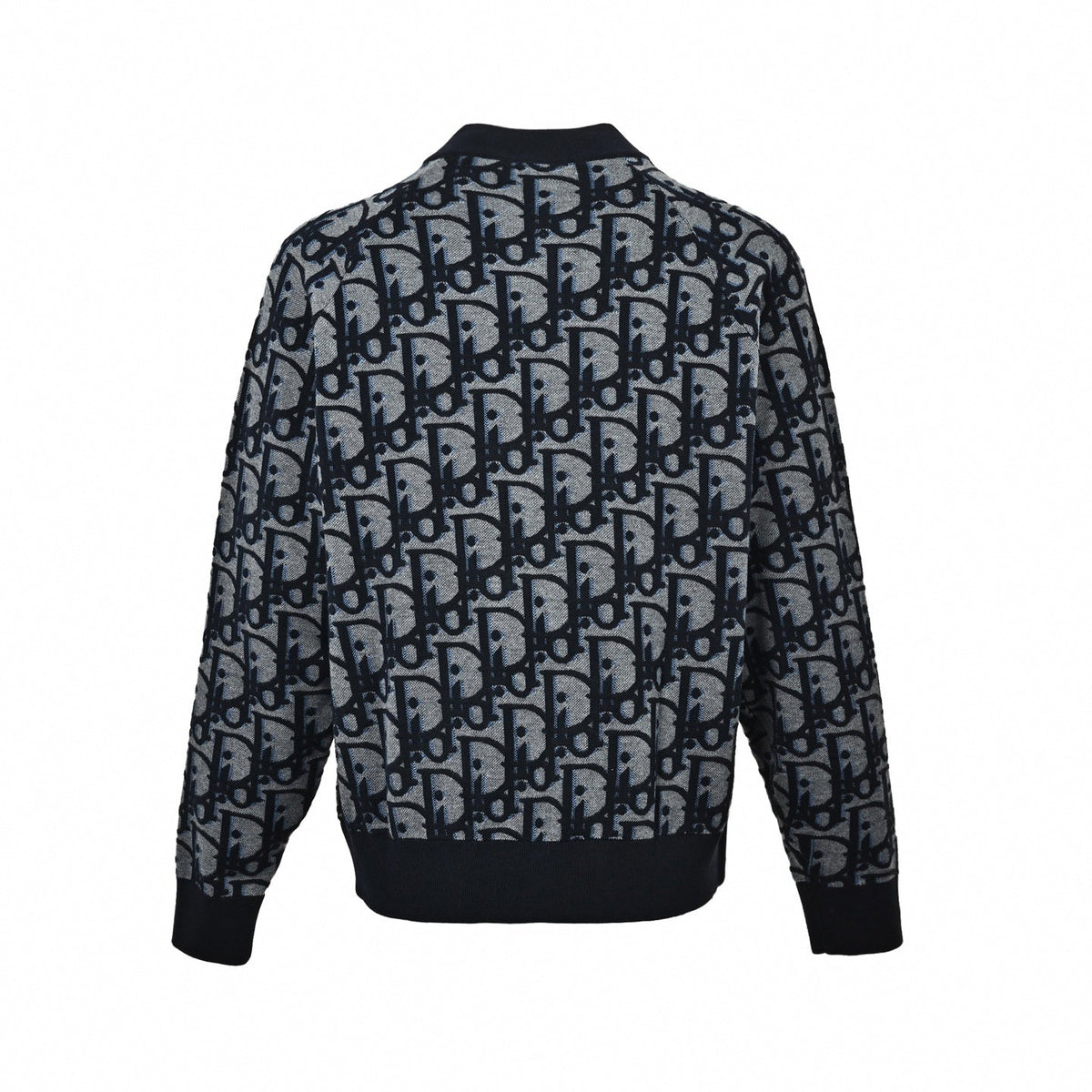 Oblique Jacquard Knit Bomber Jacket