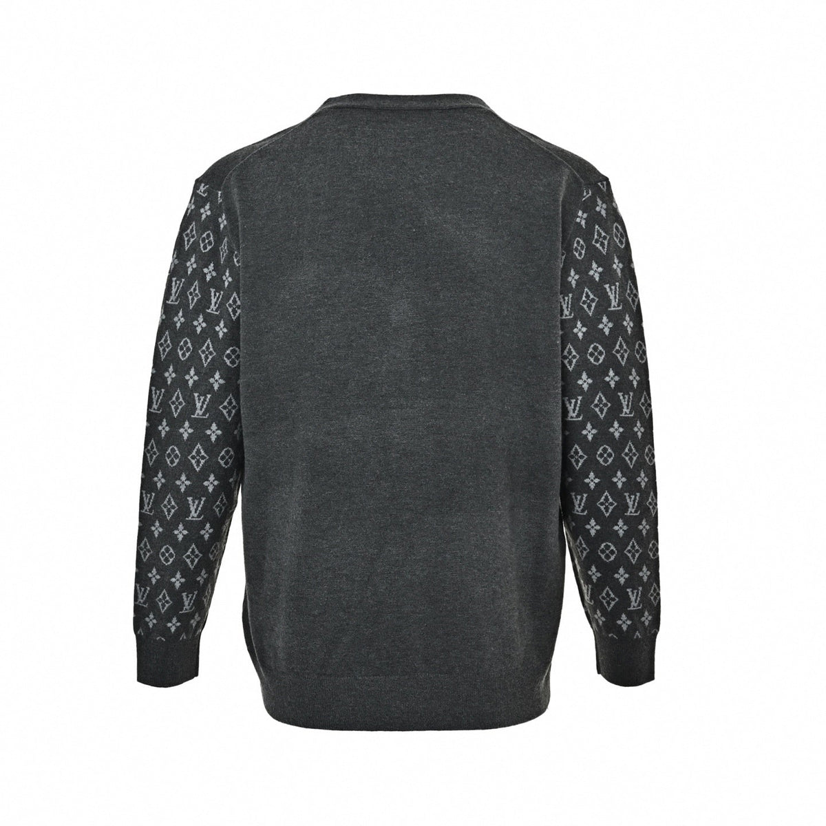 Monogram Sleeve V-Neck Cardigan - Charcoal Grey