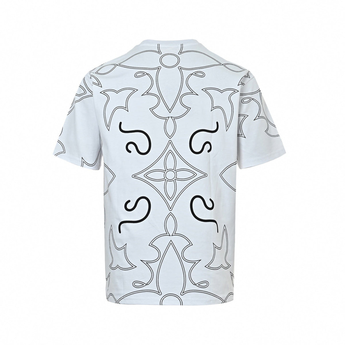 Oversized Monogram Line Art T-Shirt - White