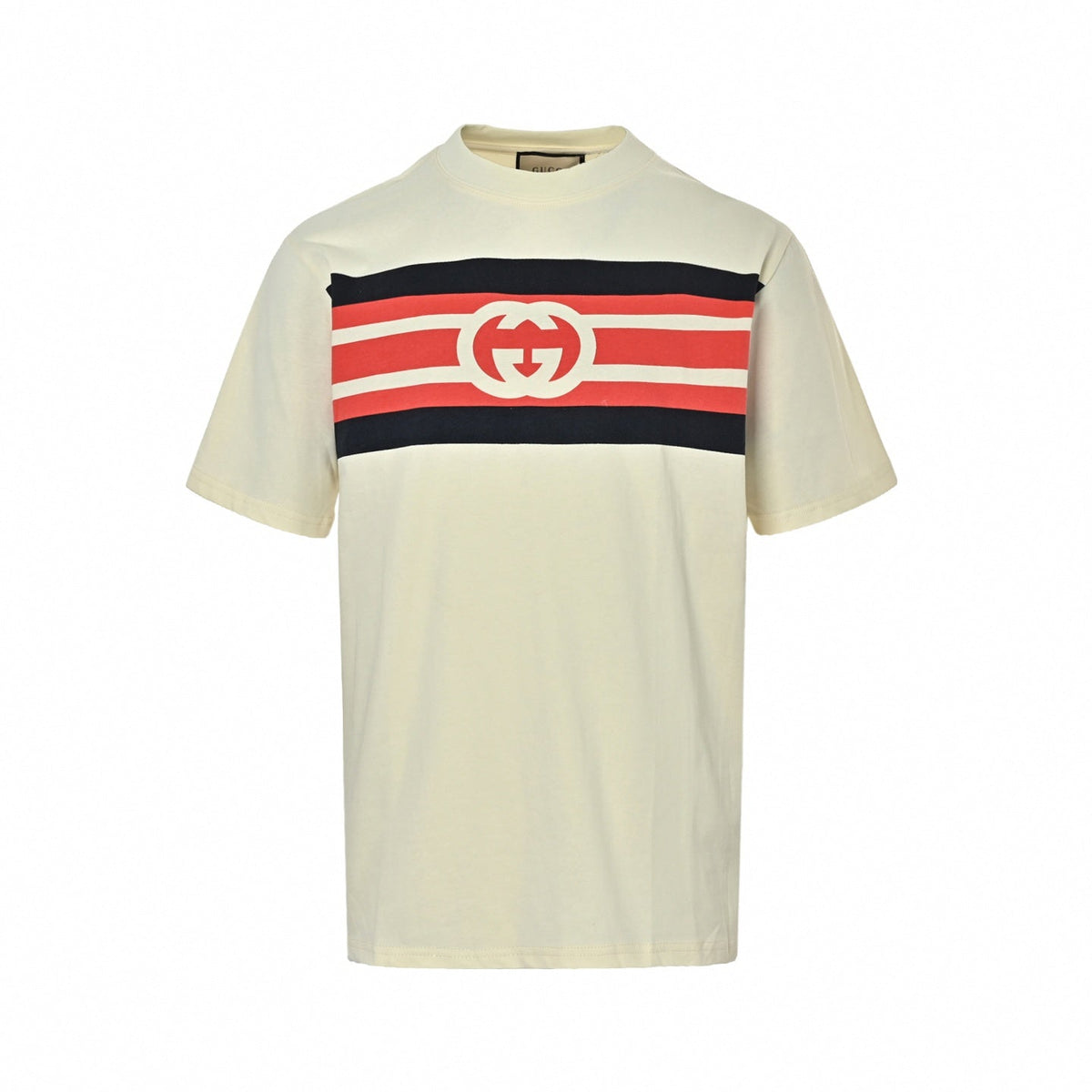 Interlocking G Stripe T-Shirt - Cream