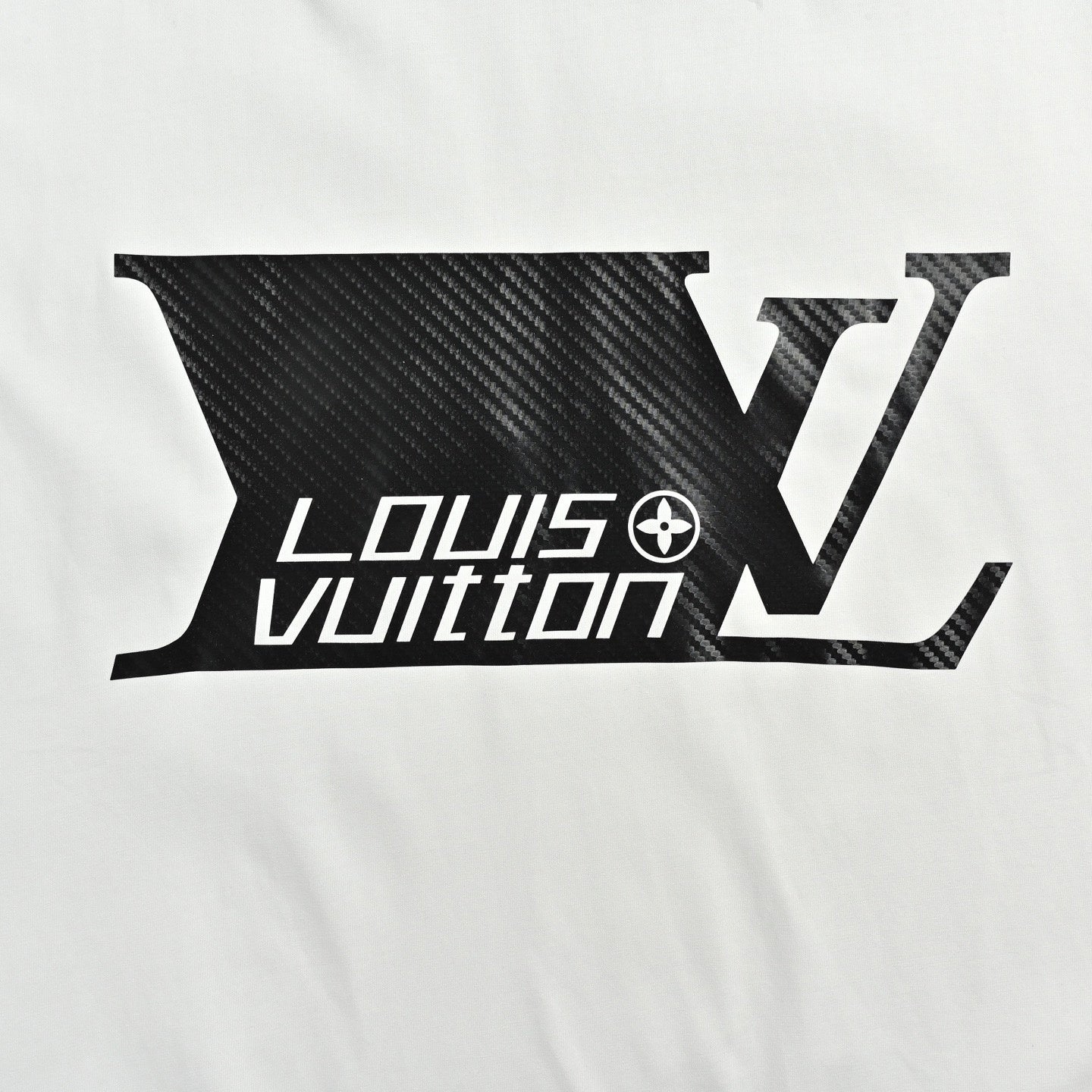 Carbon Fiber LV Logo T-Shirt - White