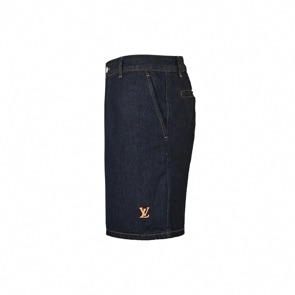 Tailored LV Logo Denim Shorts | Dark Indigo