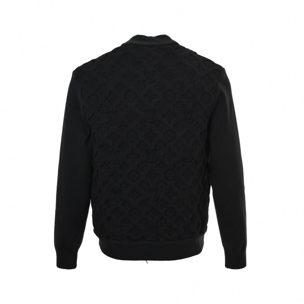 3D Monogram Relief Knit Bomber | Black