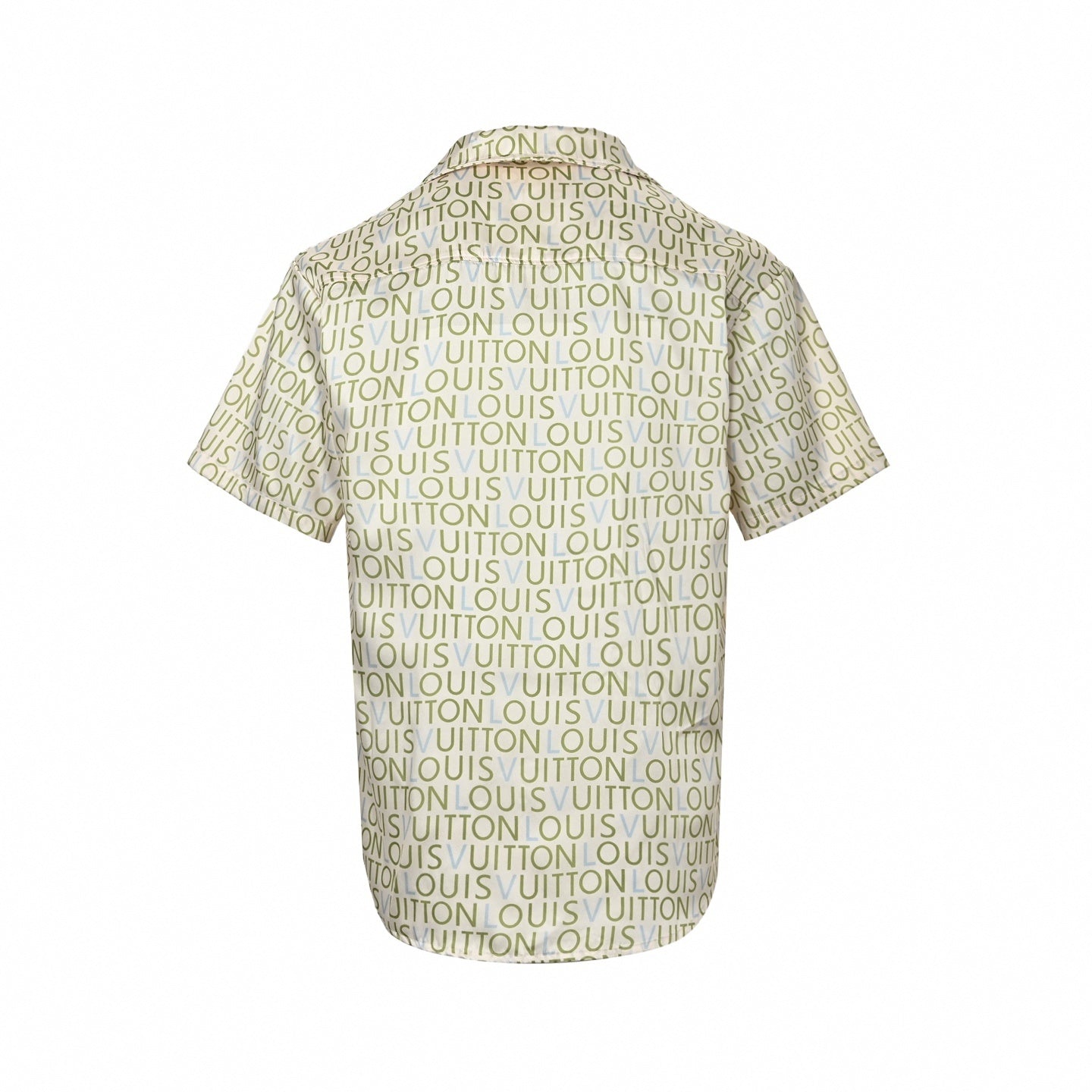 Typographic Print Short-Sleeve Shirt | Cream & Green