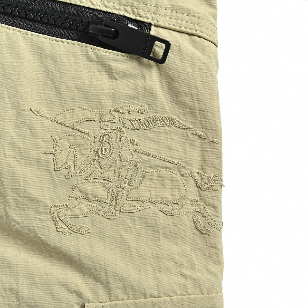 Embroidered Prorsum Knight Cargo Shorts - Beige