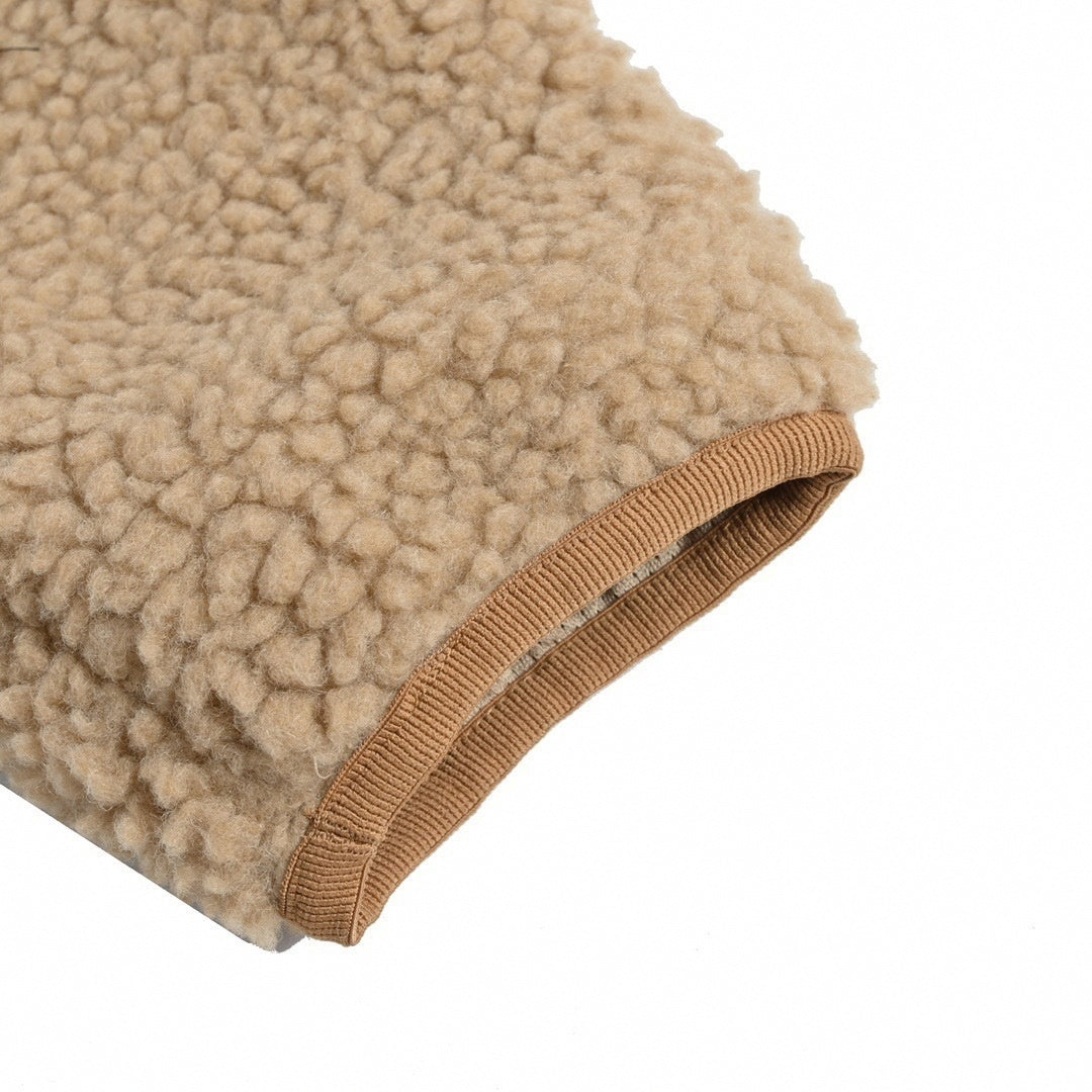 B Motif Deep Pile Fleece Jacket | Beige