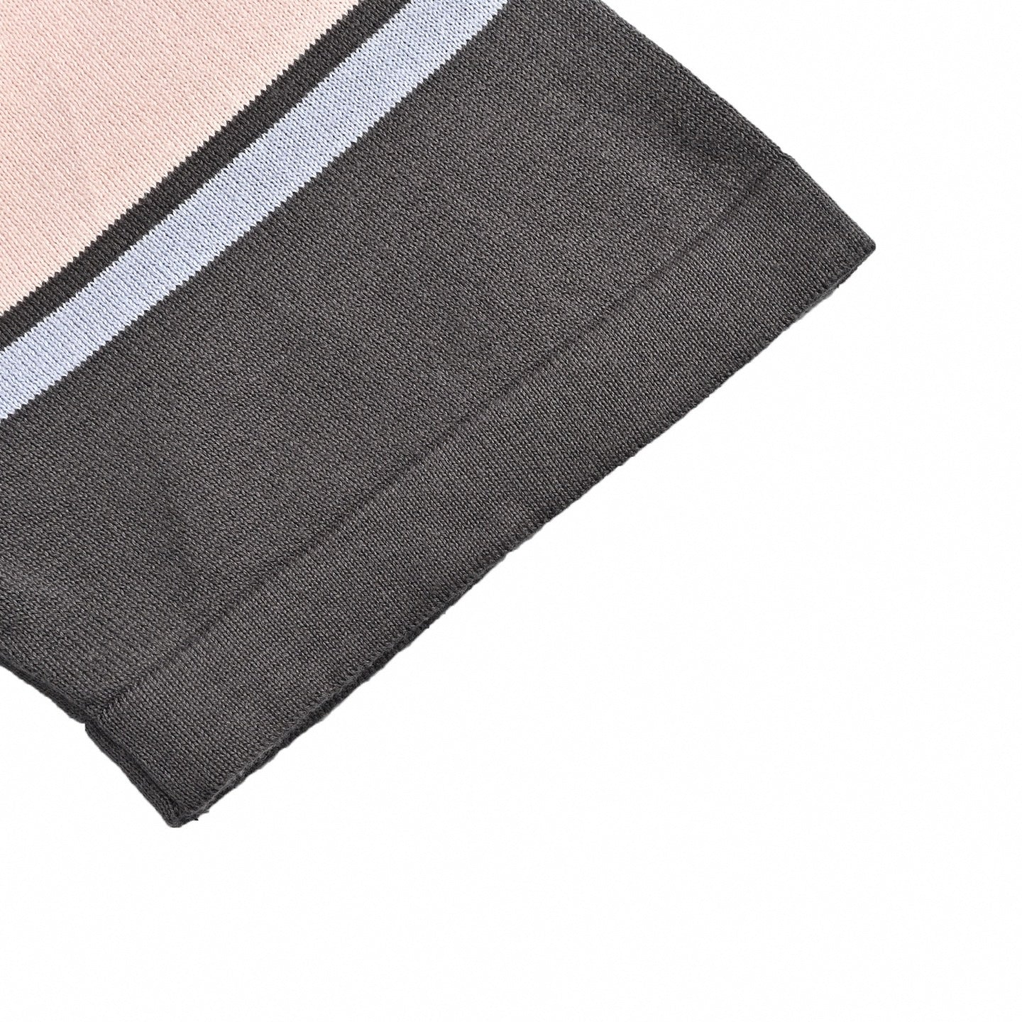 Striped Knit T-Shirt - Charcoal & Pink