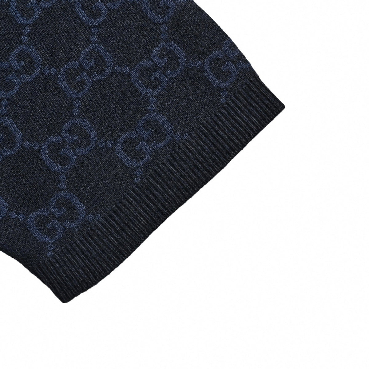 GG Monogram Knit Polo Shirt | Navy