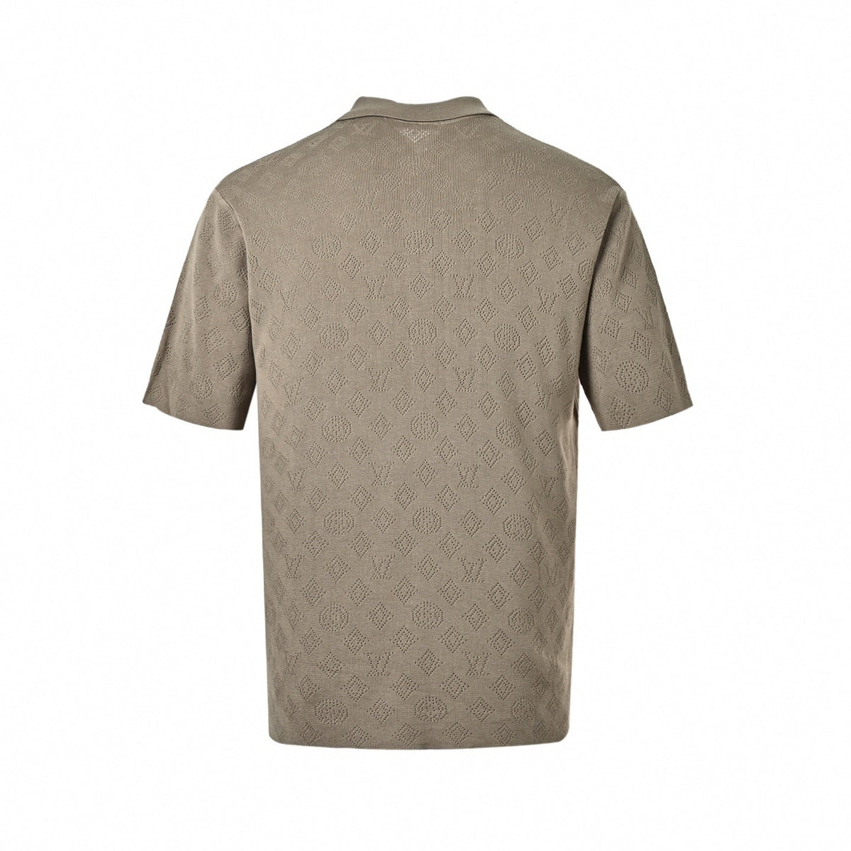 Pointelle Monogram Knit Polo | Taupe