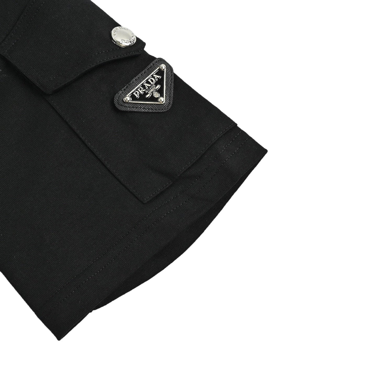 Logo Print T-Shirt with Sleeve Pocket | Black