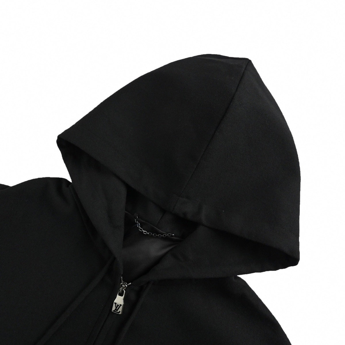Metal Logo Zip-Up Hoodie | Black