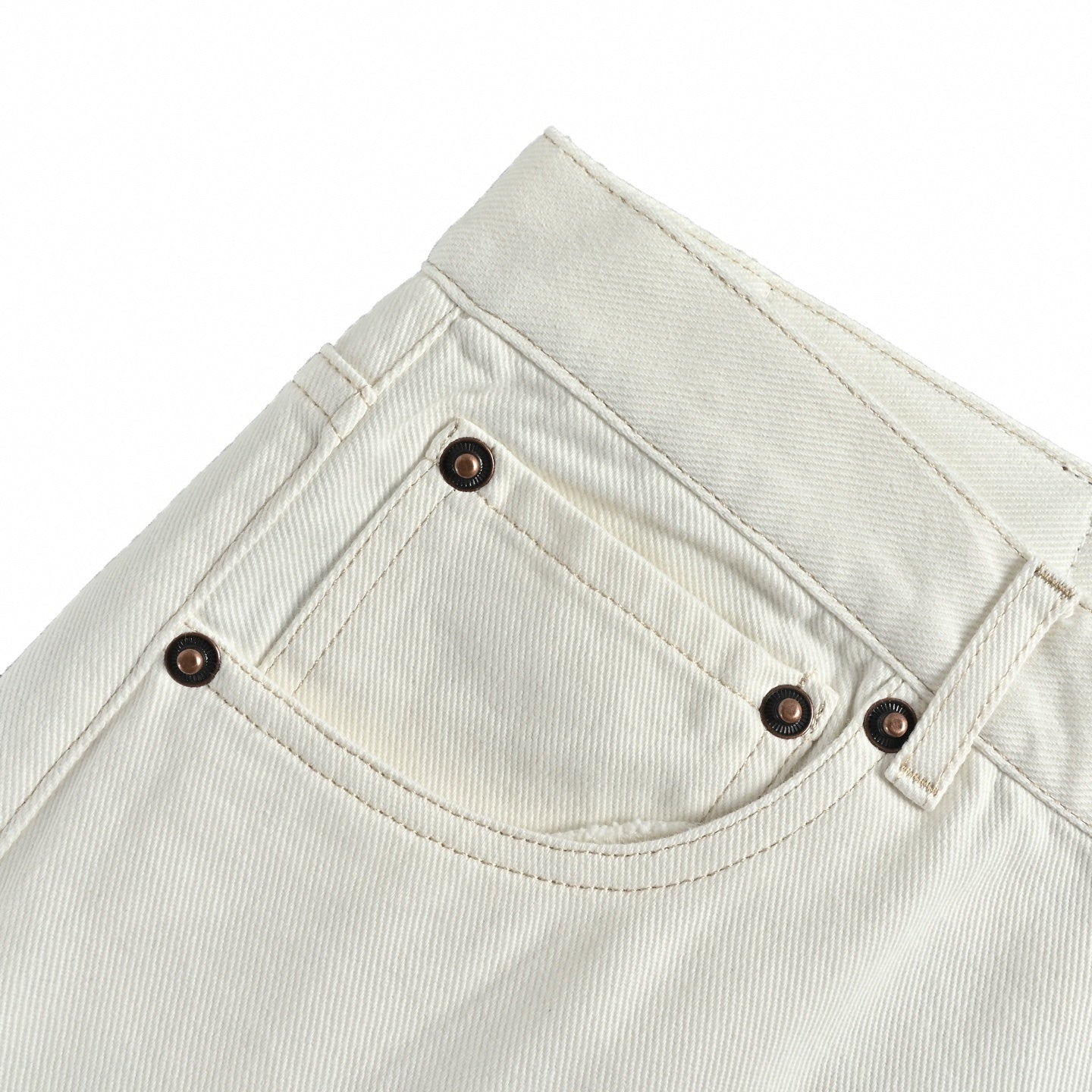 Straight-Leg Denim Jeans - White
