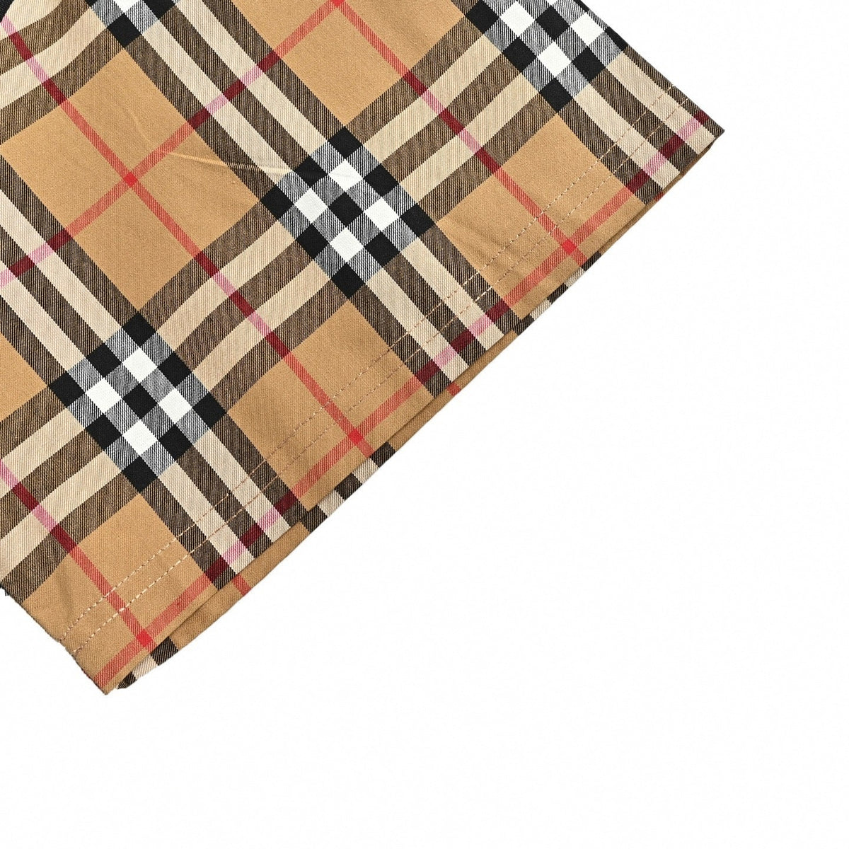 Contrast Plaid Sleeve Tee - Black