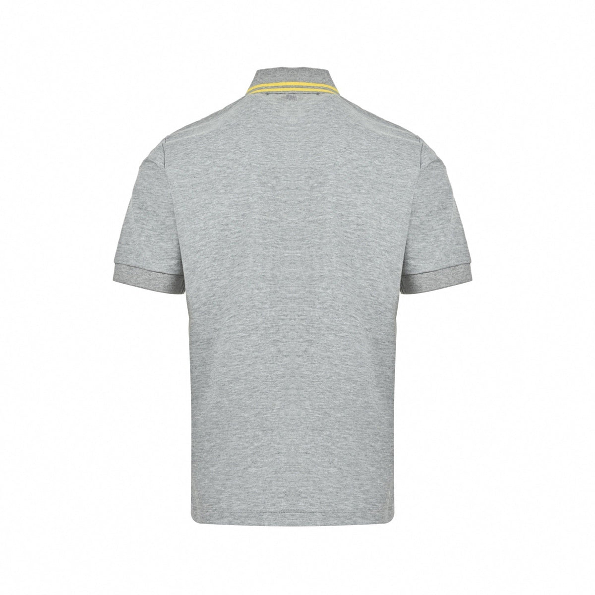Striped Collar Polo | Heather Grey