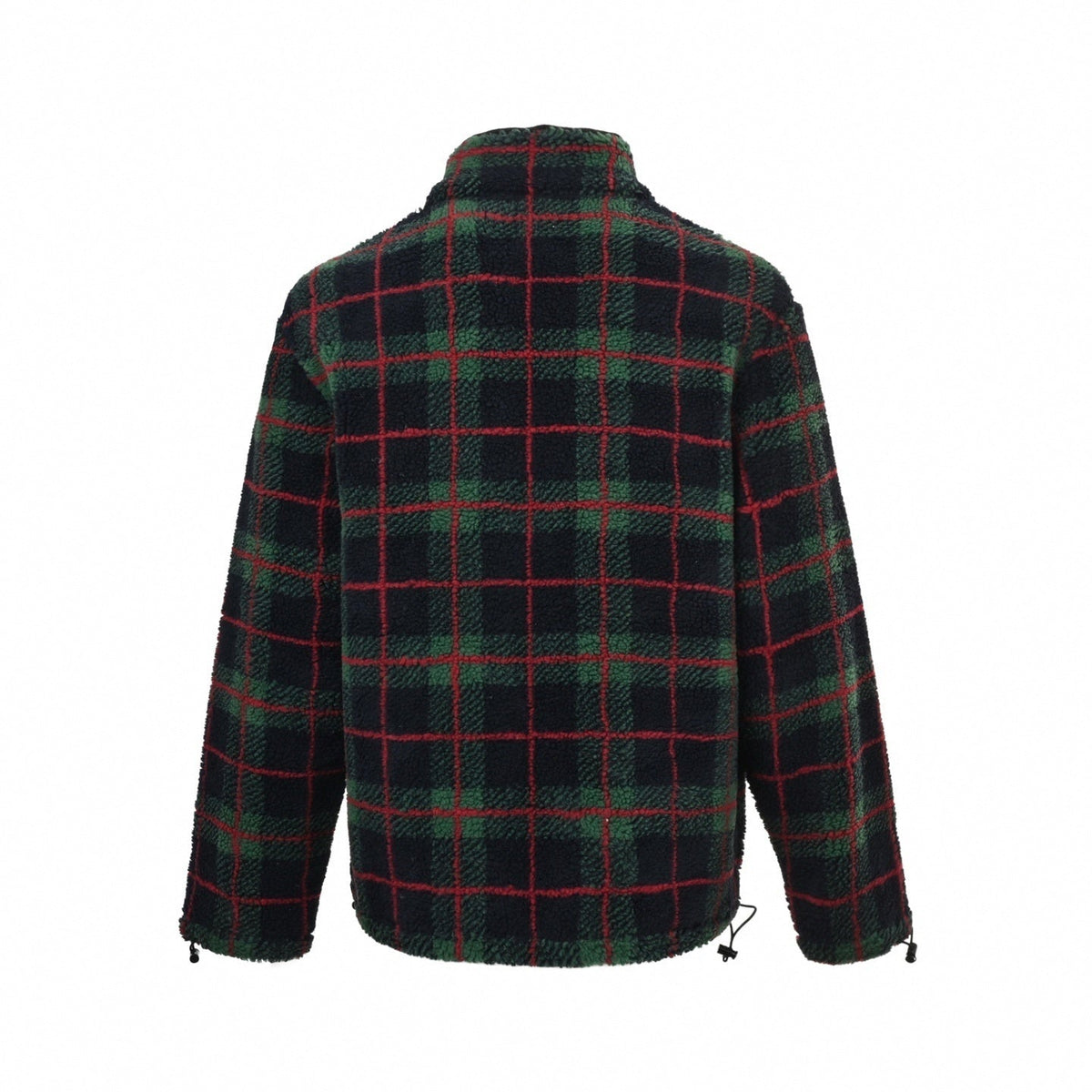 Plaid Fleece Zip-Up Jacket
