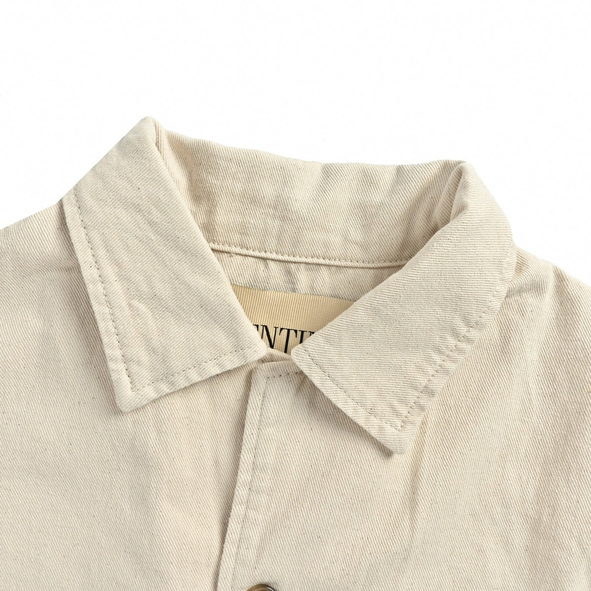 V-Logo Twill Short Sleeve Shirt | Cream