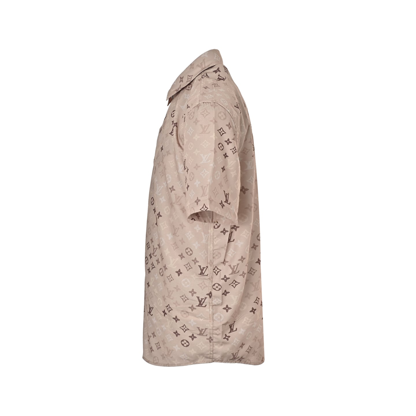 Multi-Tonal Monogram Short-Sleeve Shirt | Beige