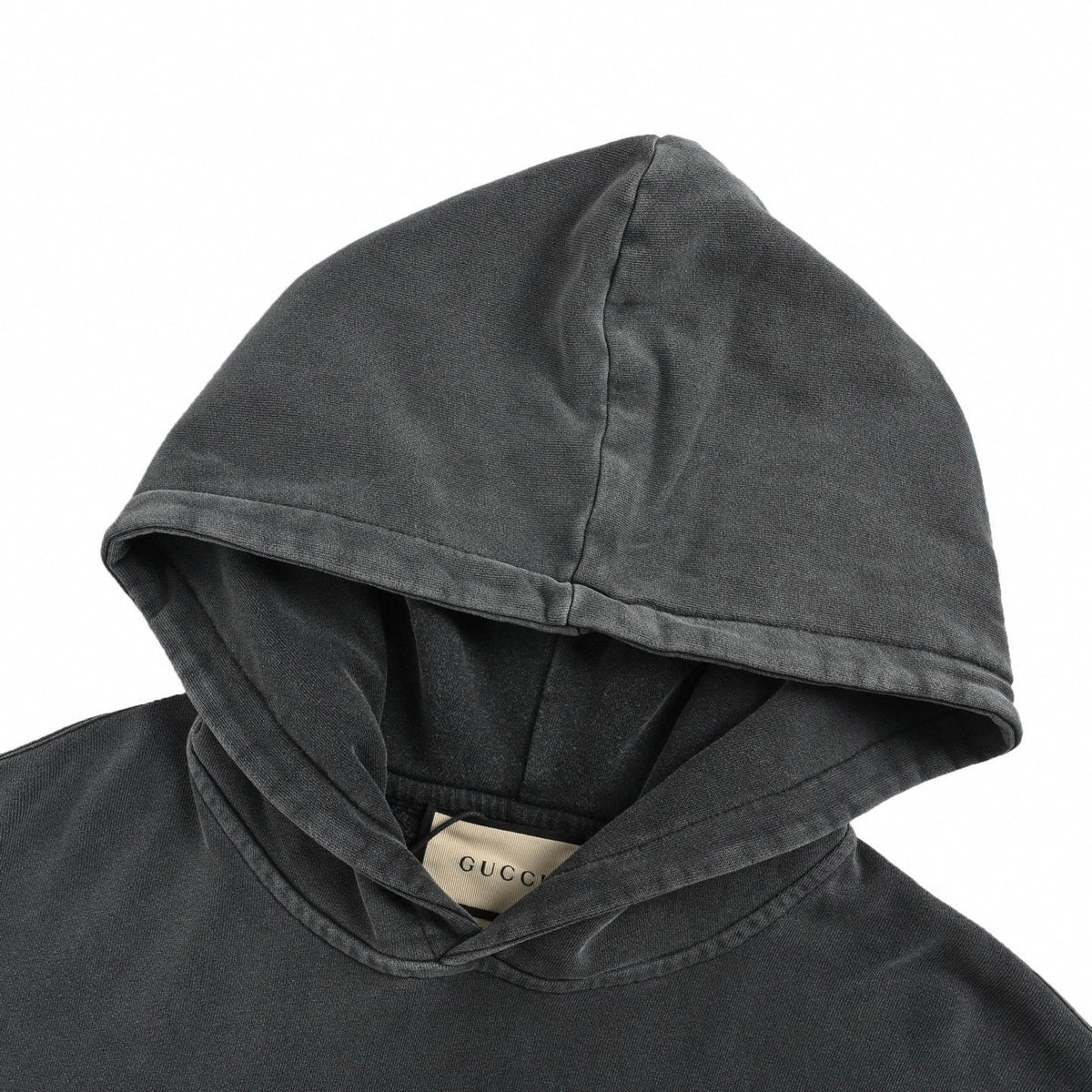 Distressed Logo Hoodie - Washed Grey