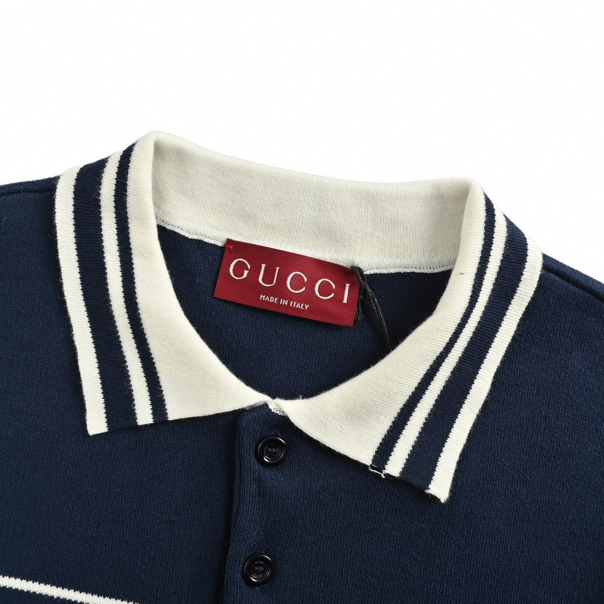 Striped Knit Polo Shirt