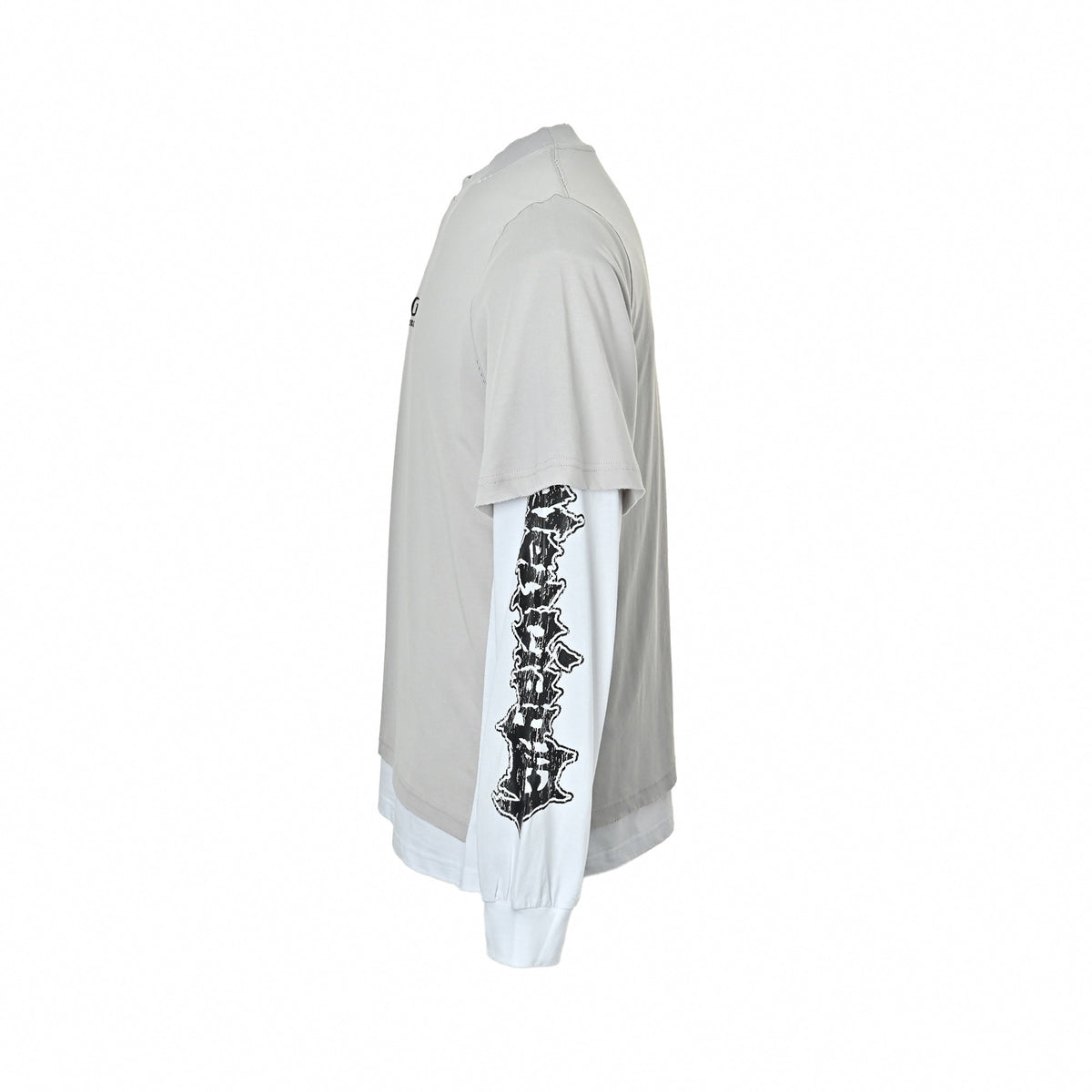 Layered Skater T-Shirt - Grey/White