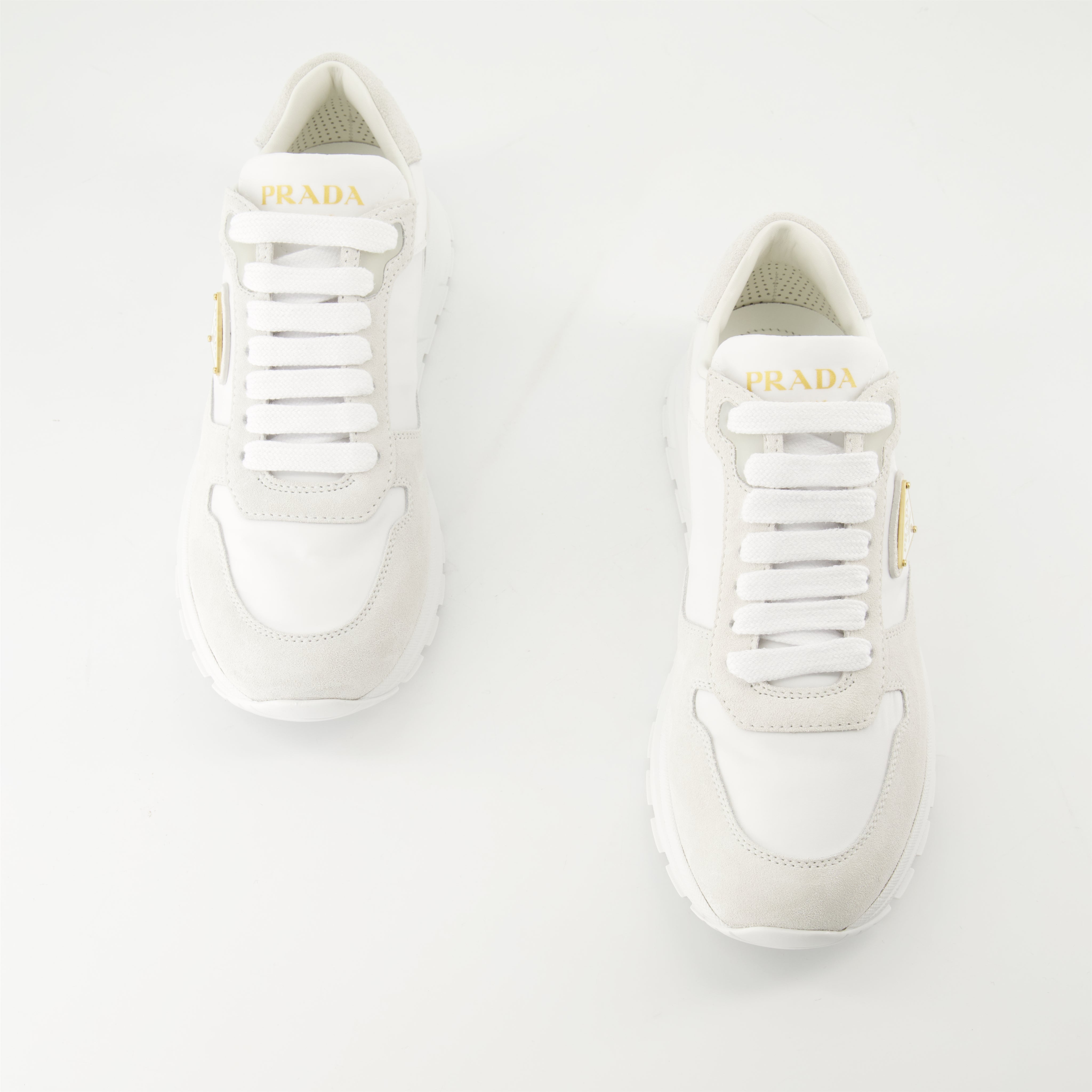 Nylon and Leather Sneakers