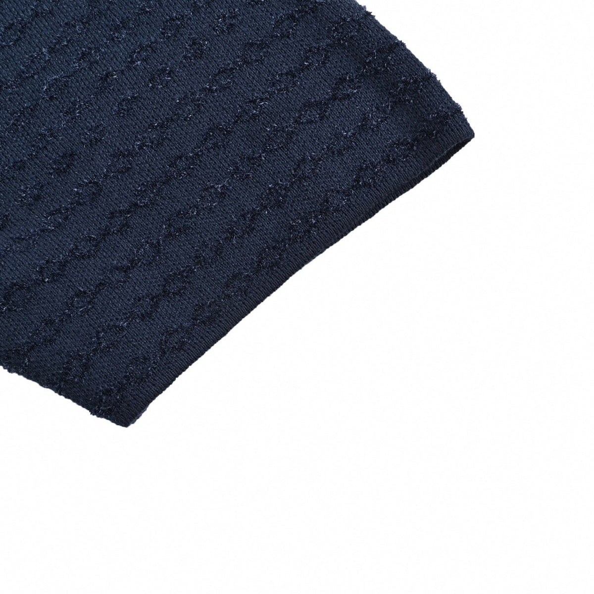 Monogram Intarsia Knit T-Shirt | Navy