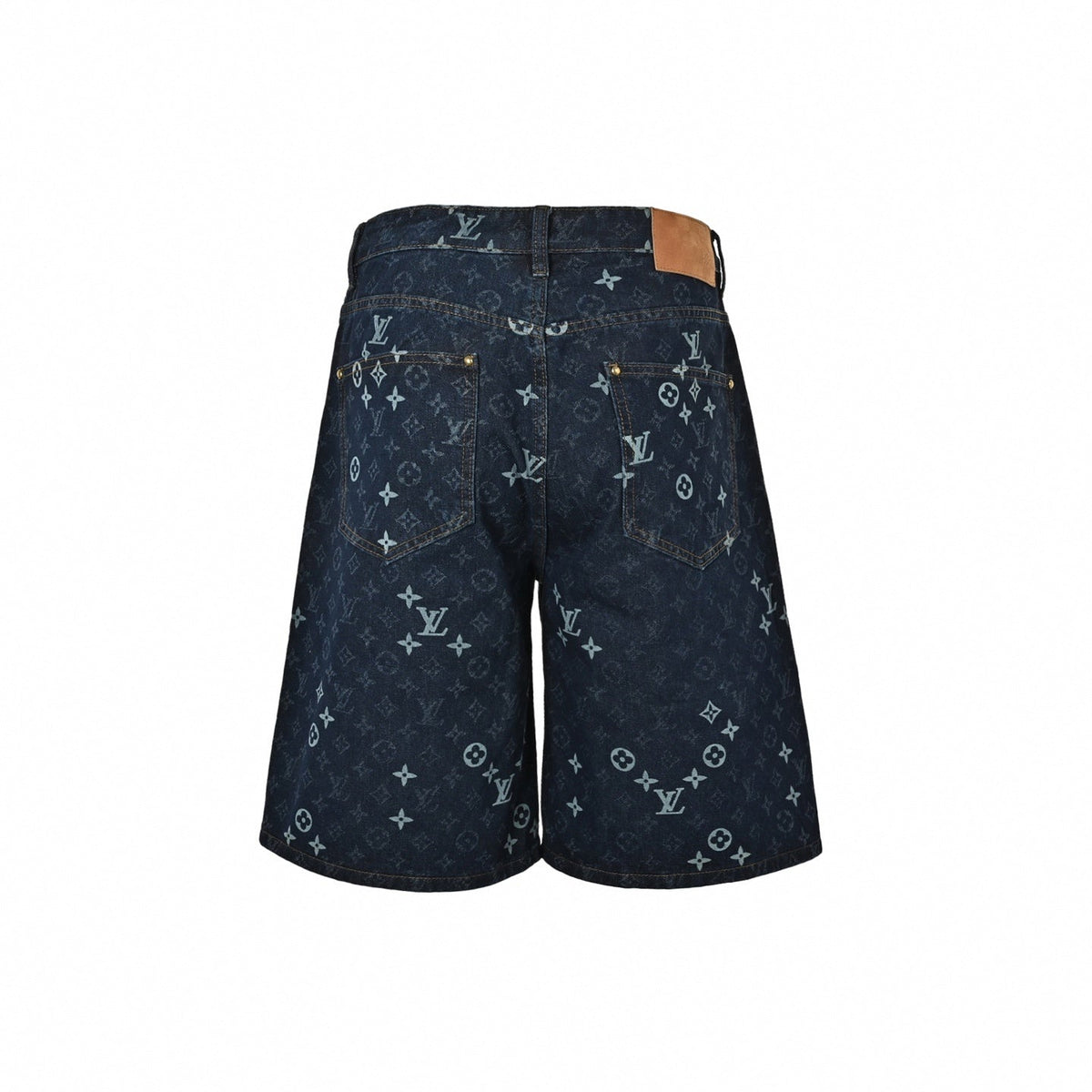 Monogram Baggy Denim Shorts | Dark Indigo