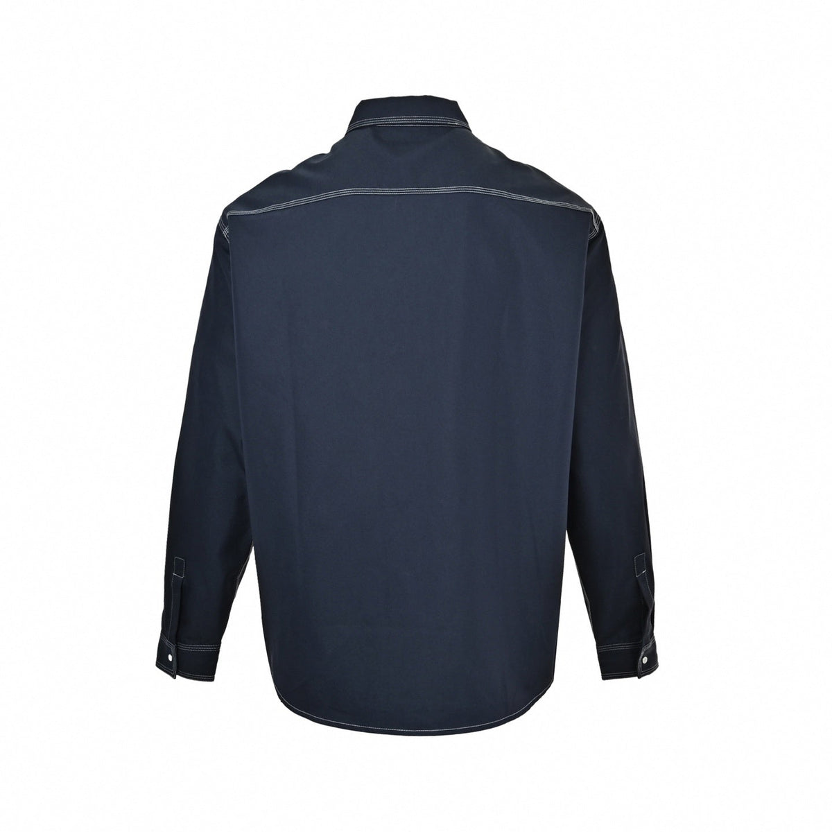 Contrast Stitch Overshirt - Navy