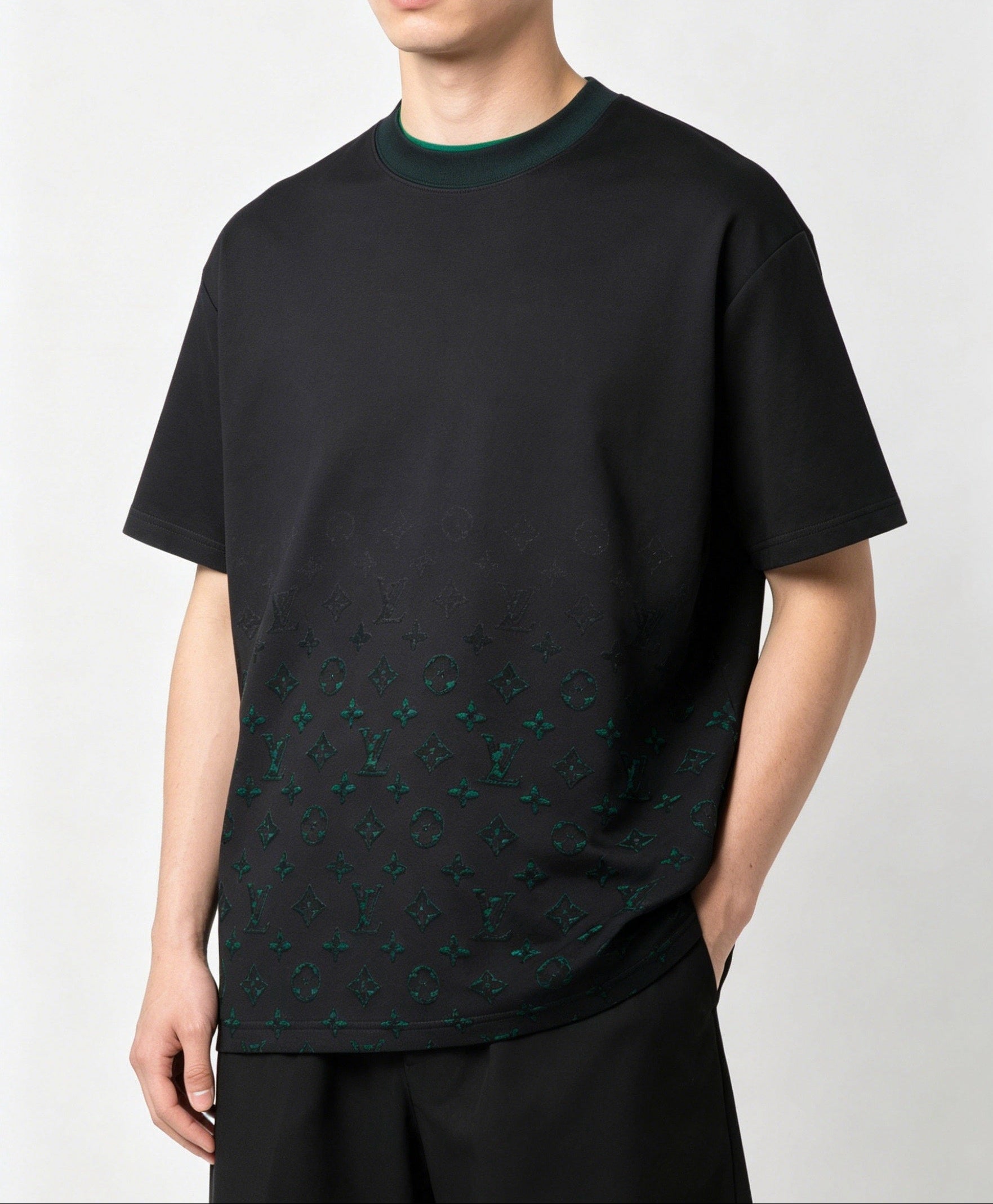 Gradient Monogram T-Shirt | Black & Green