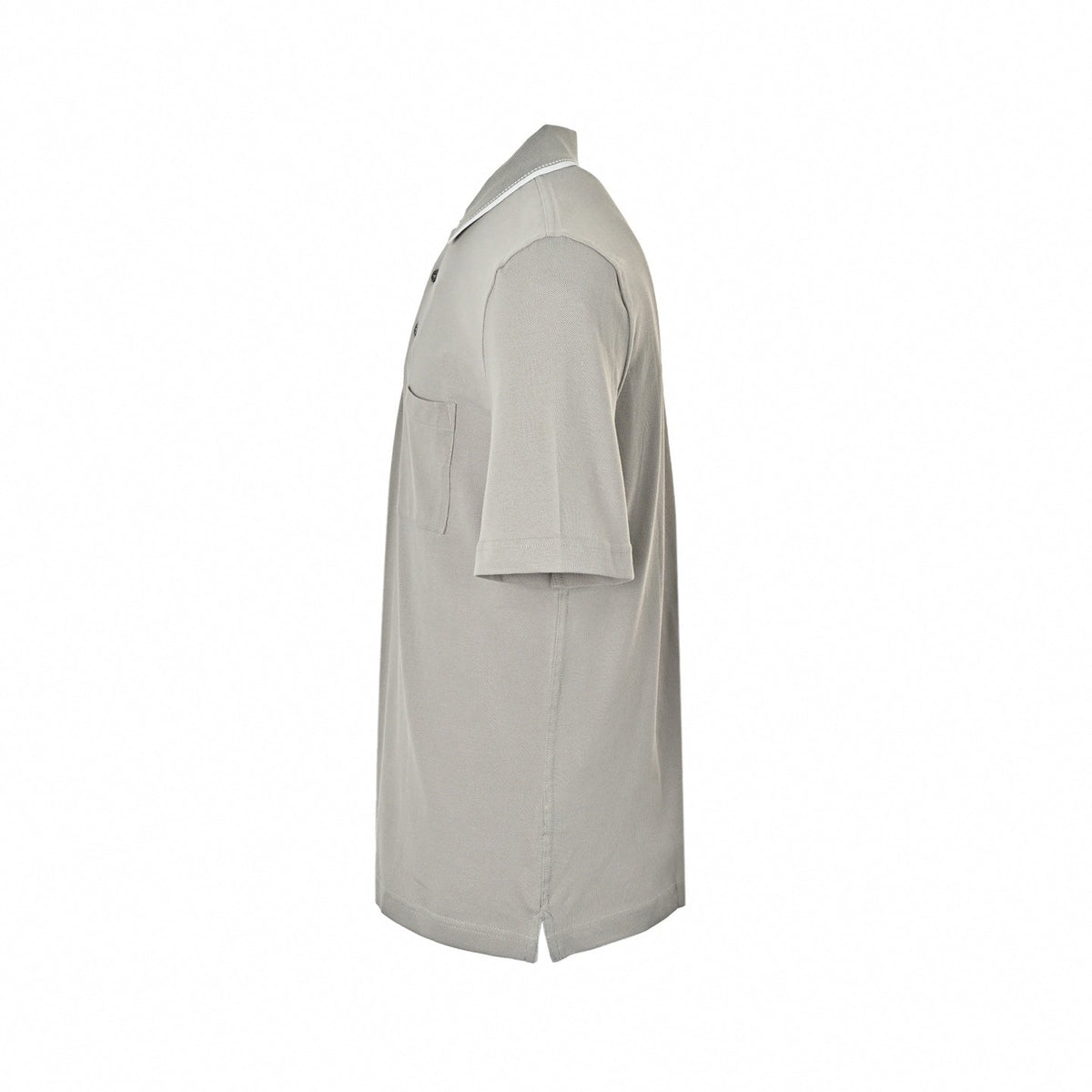 Tipped Collar Pocket Polo | Light Grey