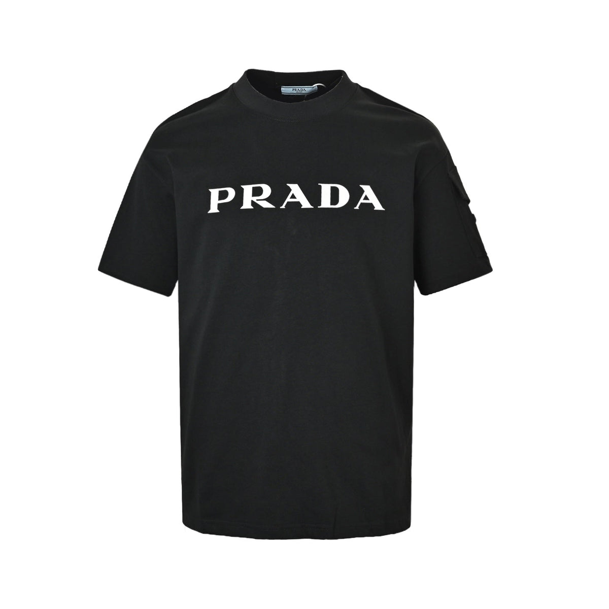 Logo Print T-Shirt with Sleeve Pocket | Black