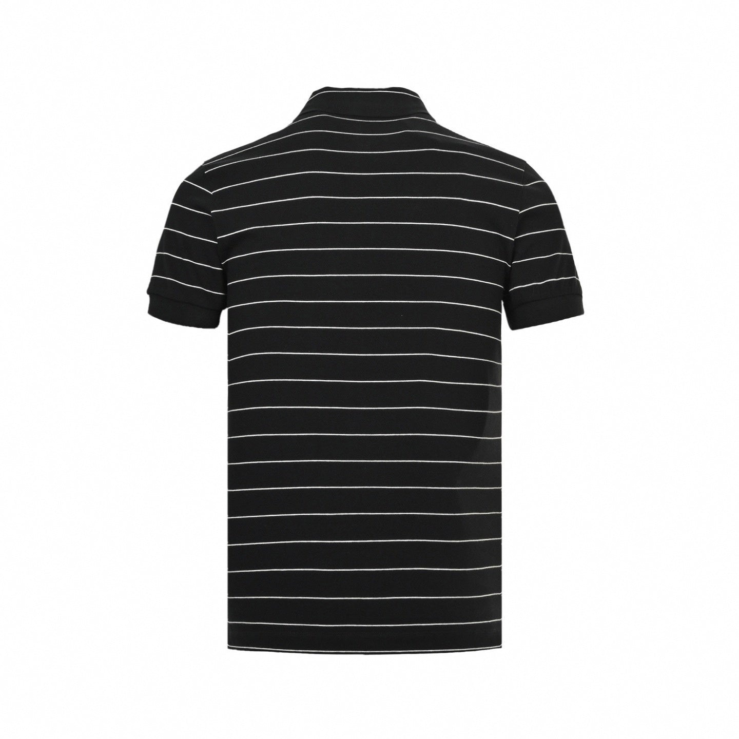 Striped Triangle Logo Polo Shirt | Black & White