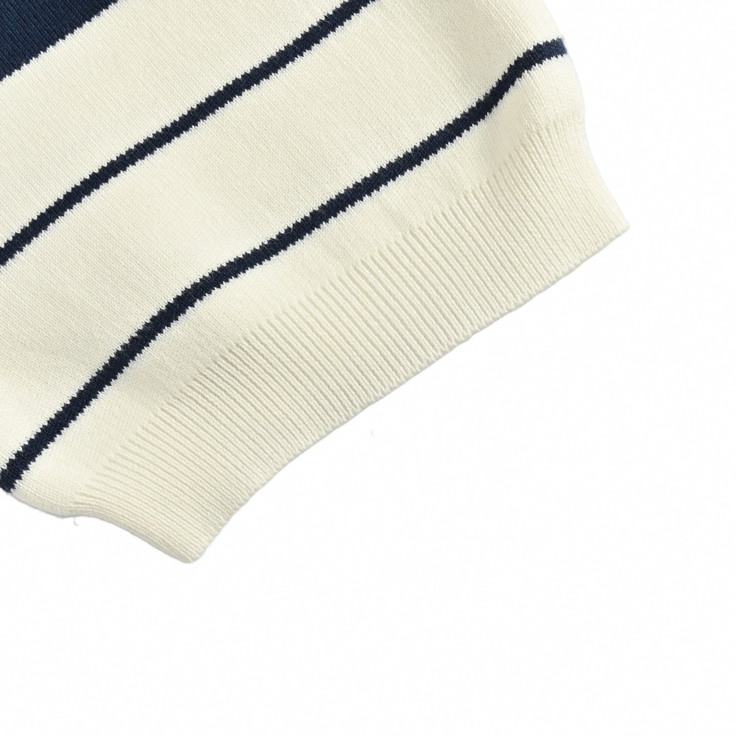 Striped Knit Polo Shirt