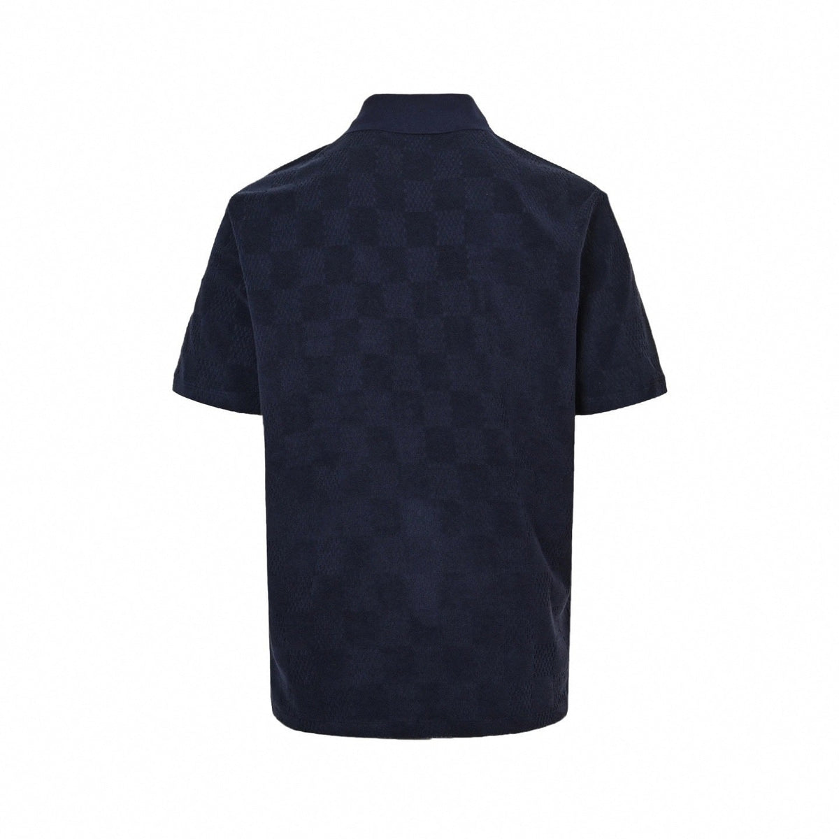 Damier Terry Cloth Button-Down Shirt | Navy Blue