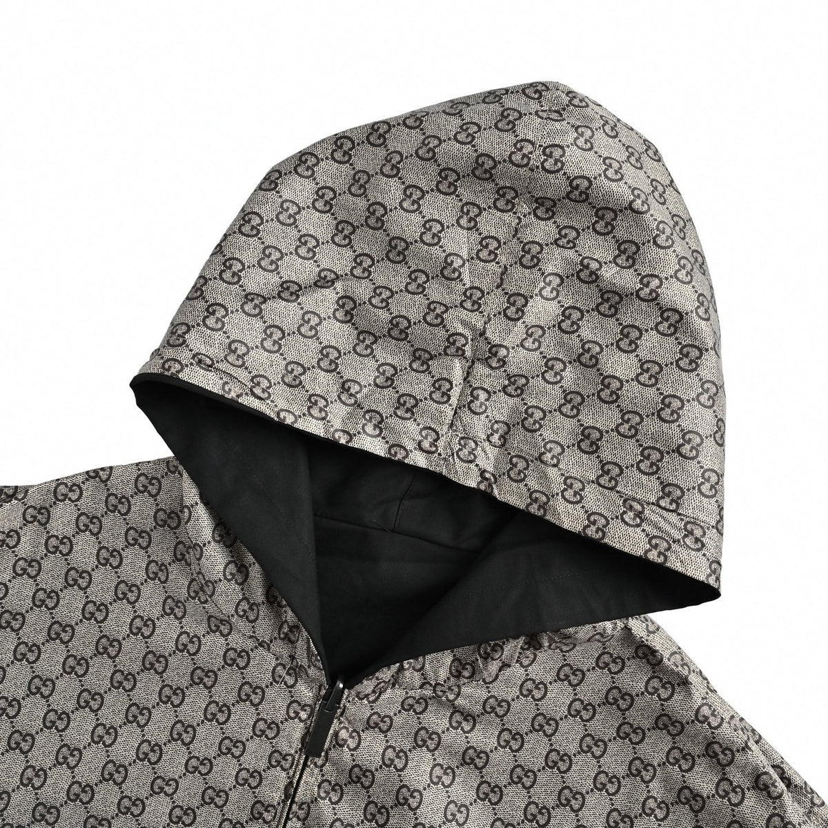 GG Canvas to Black Reversible Hoodie