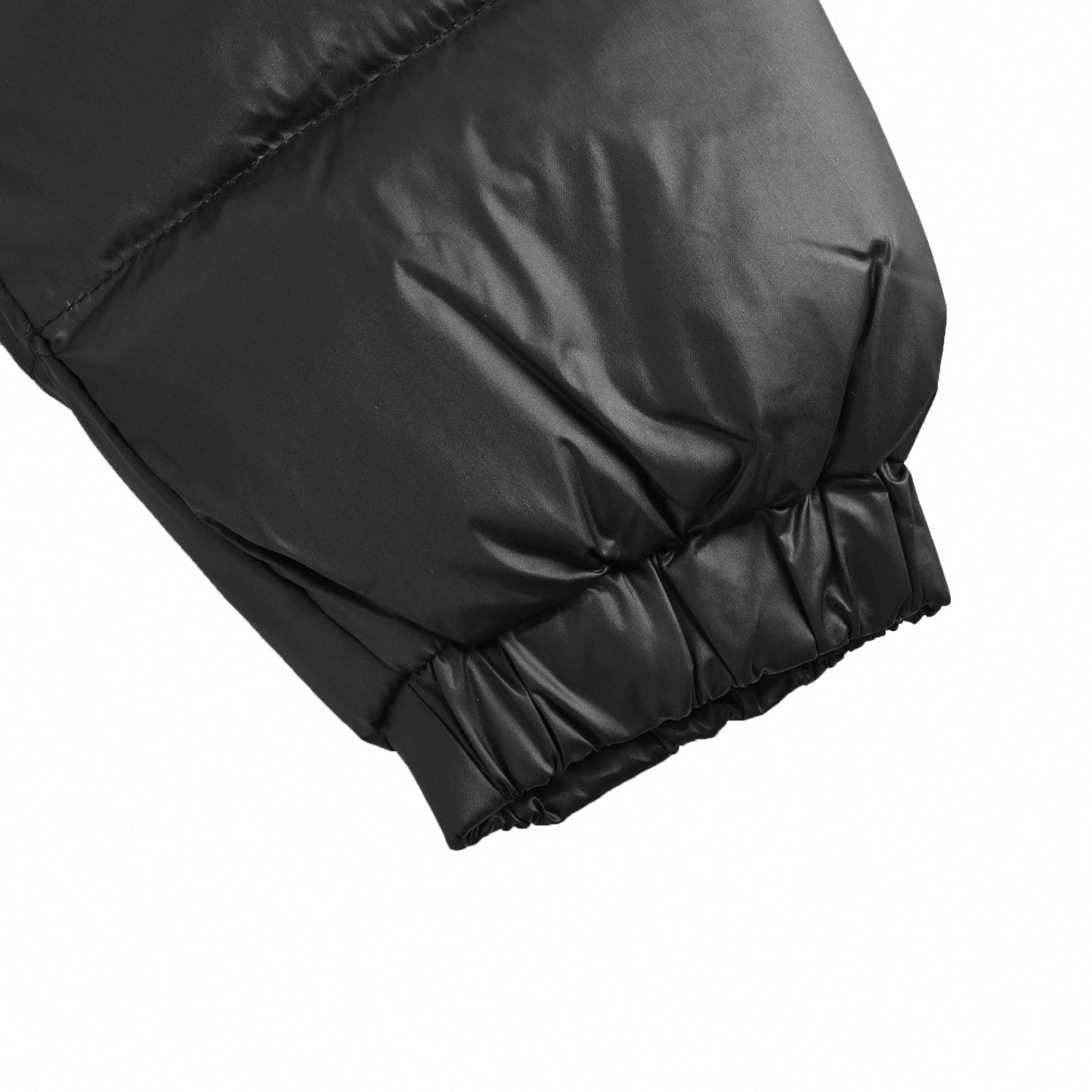 Contrast Piping Hooded Down Jacket | Black