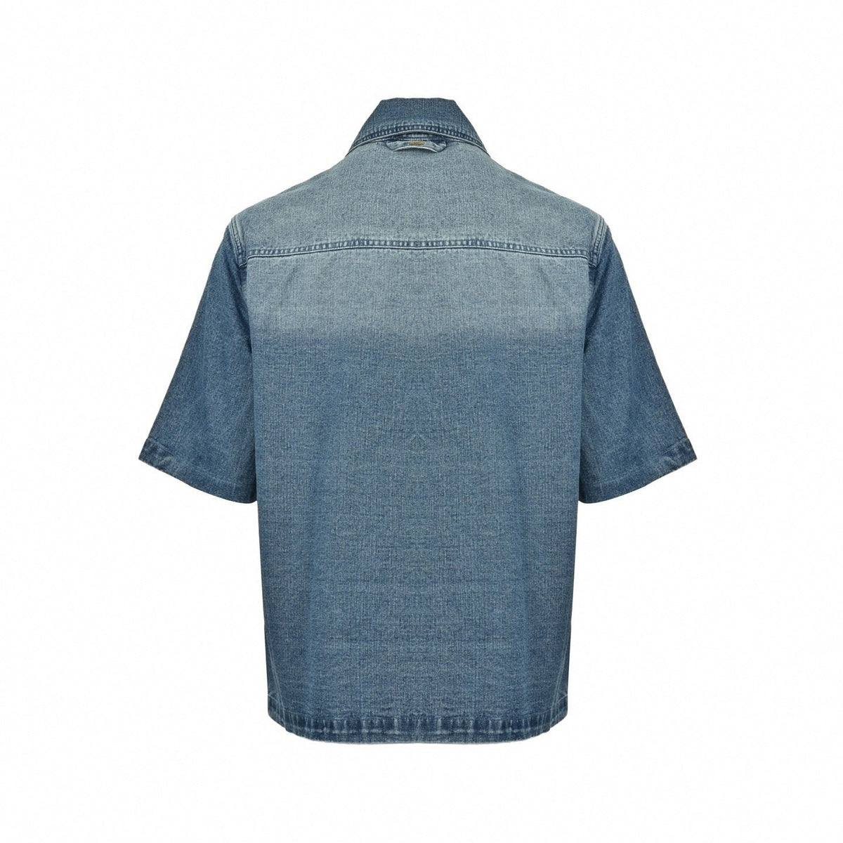 Monogram Denim Short-Sleeved Shirt