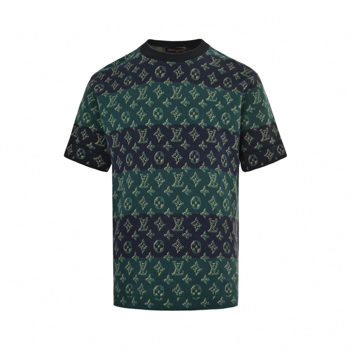 Striped Monogram Jacquard Knit T-Shirt