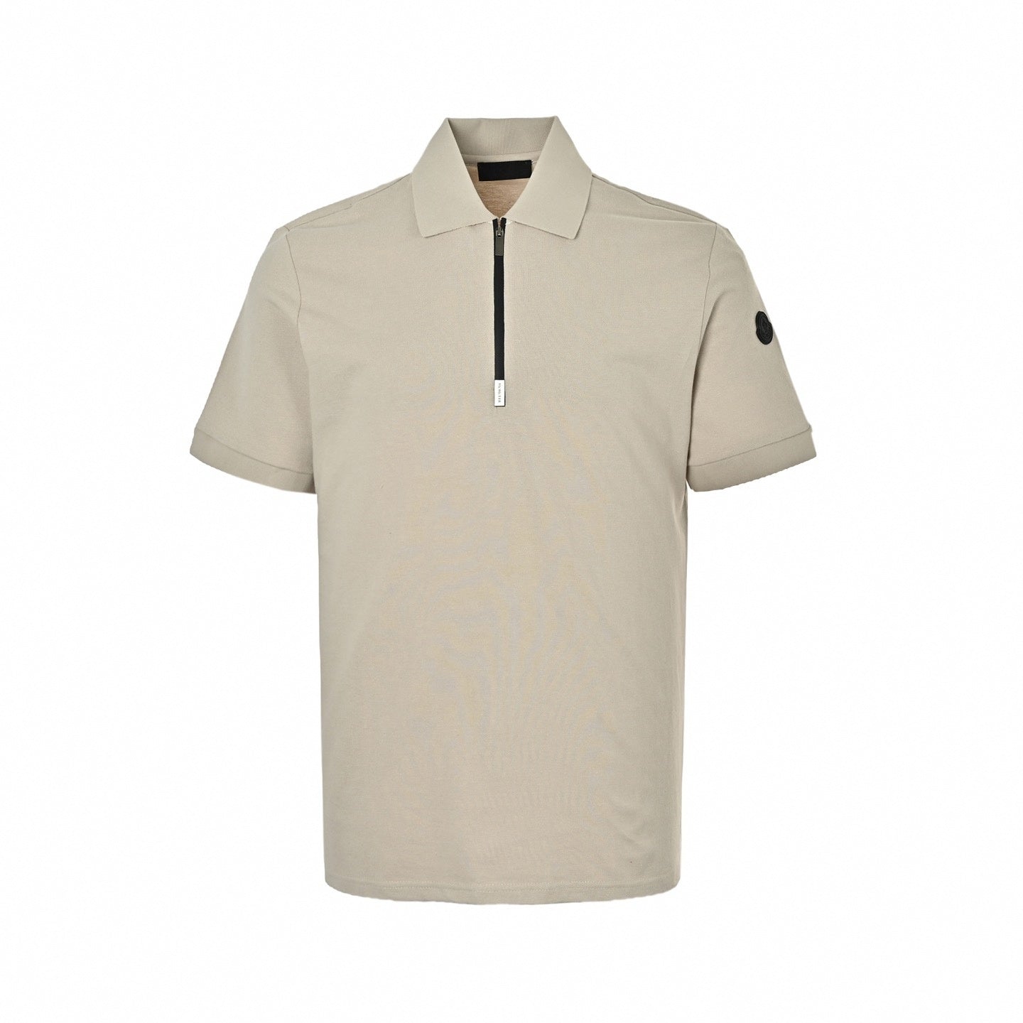 Zip-Neck Polo Shirt - Beige
