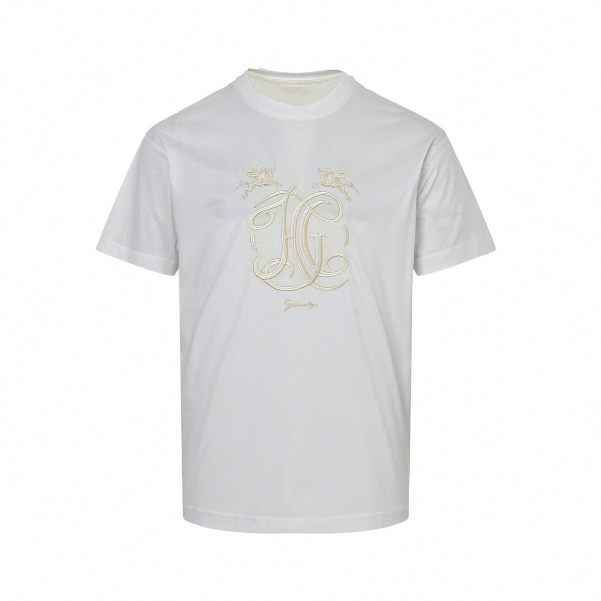 Embroidered Pegasus Crest T-Shirt | White