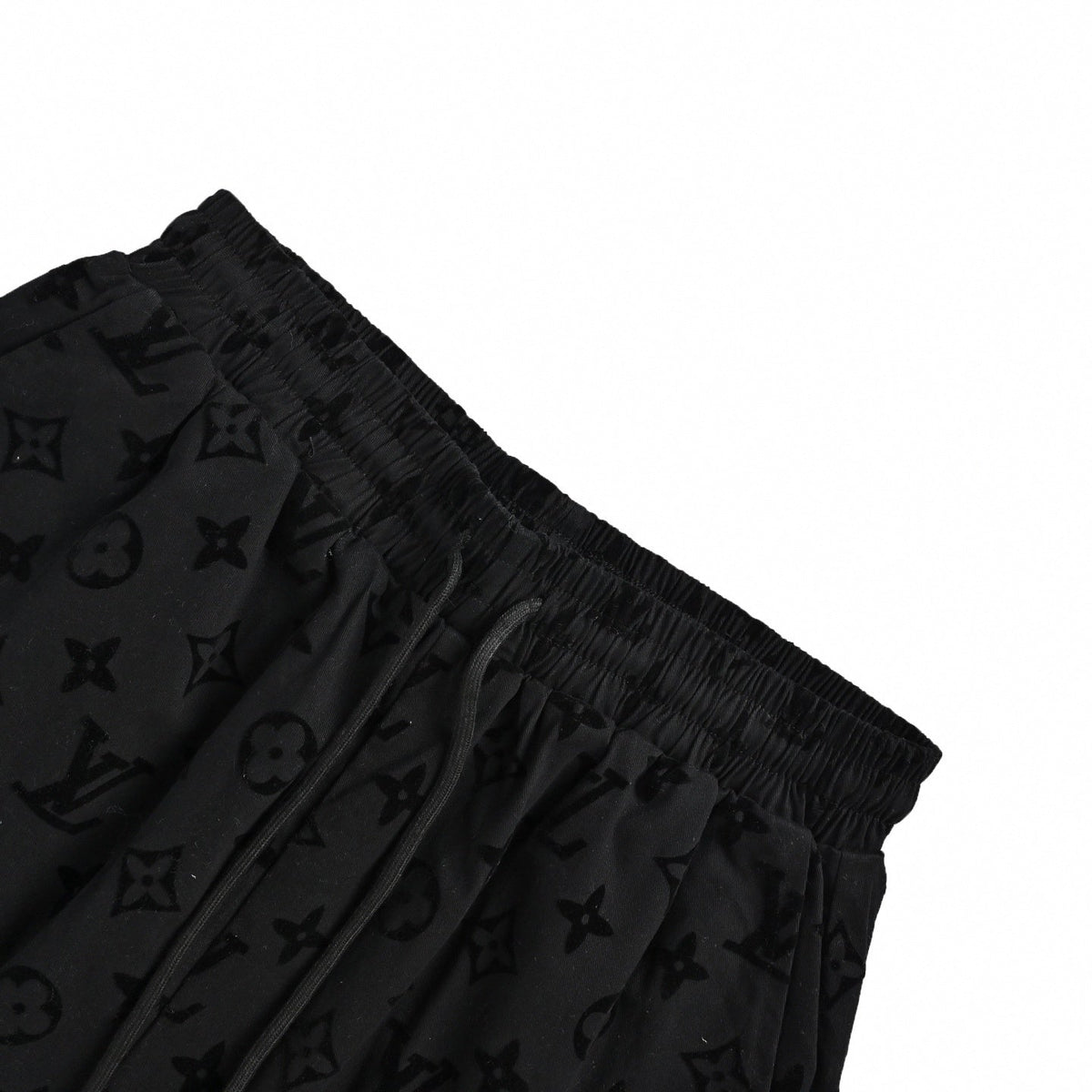 Flocked Monogram Shorts | Black