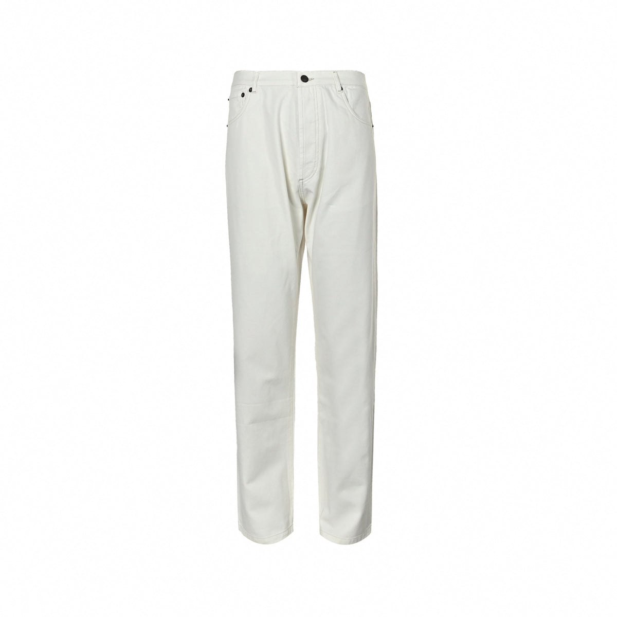 Straight-Leg Denim Jeans - White
