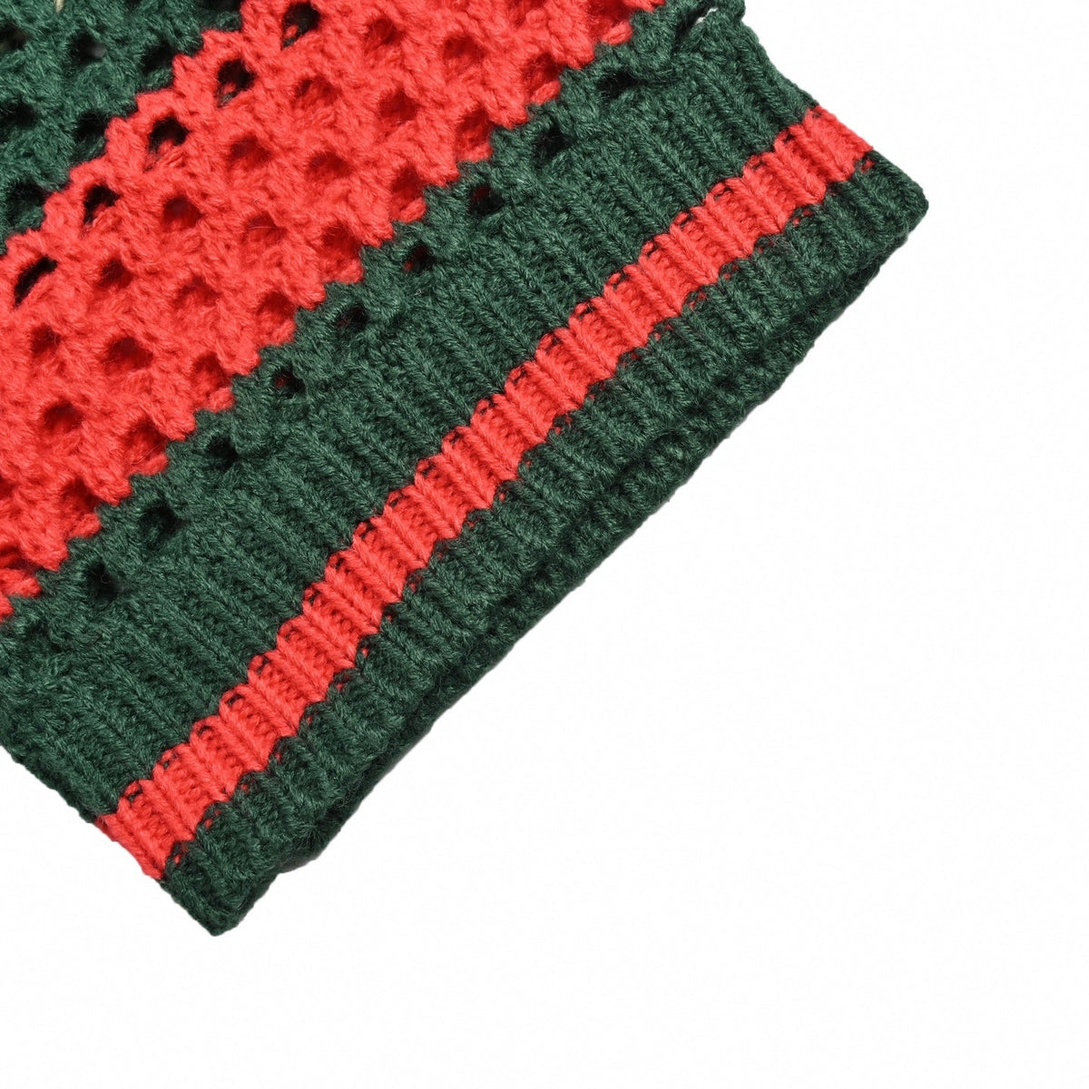 Web Stripe Crochet Knit T-Shirt